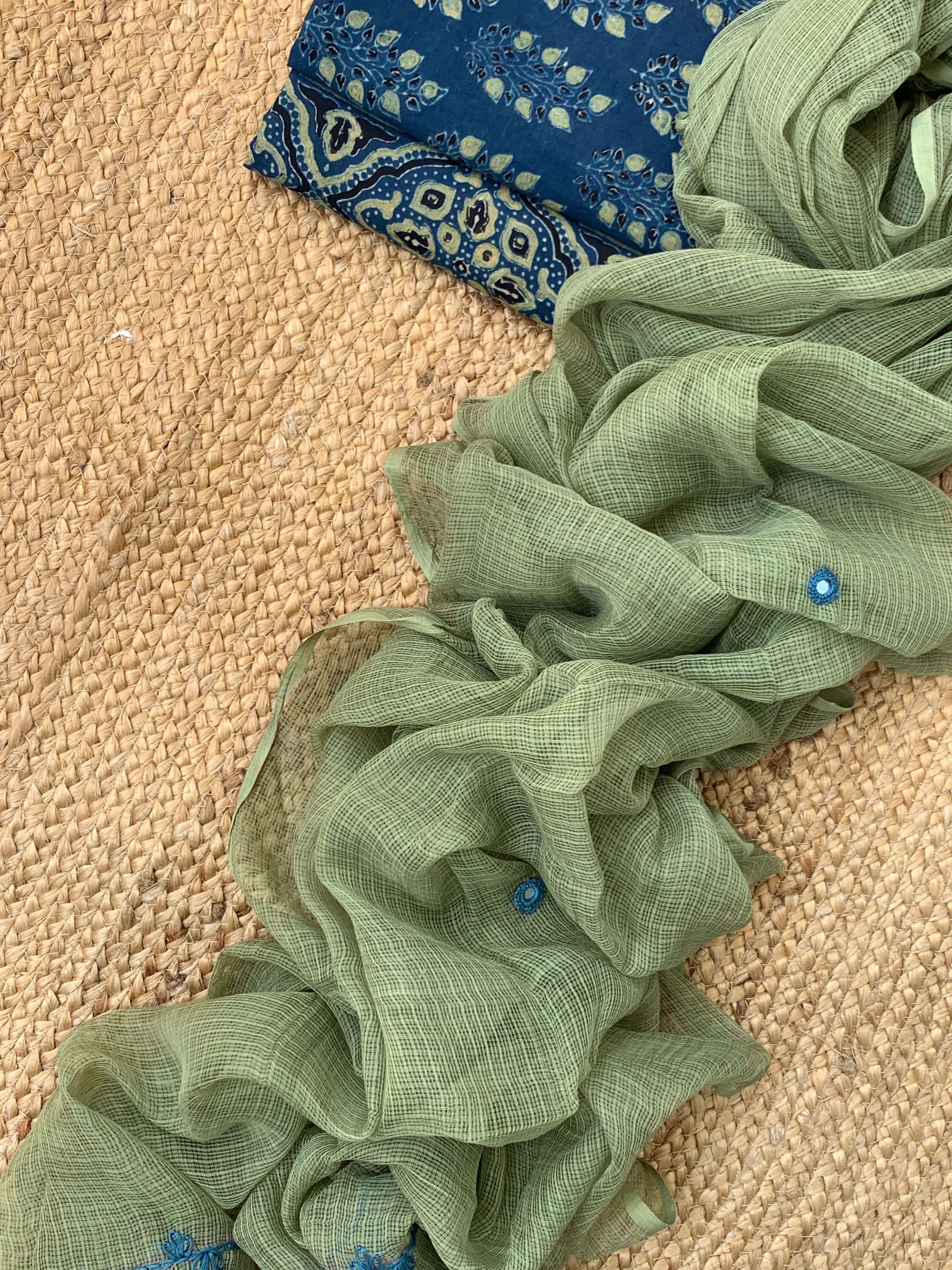 Natural Dyes Handcrafted Ajrakh Kota Suit