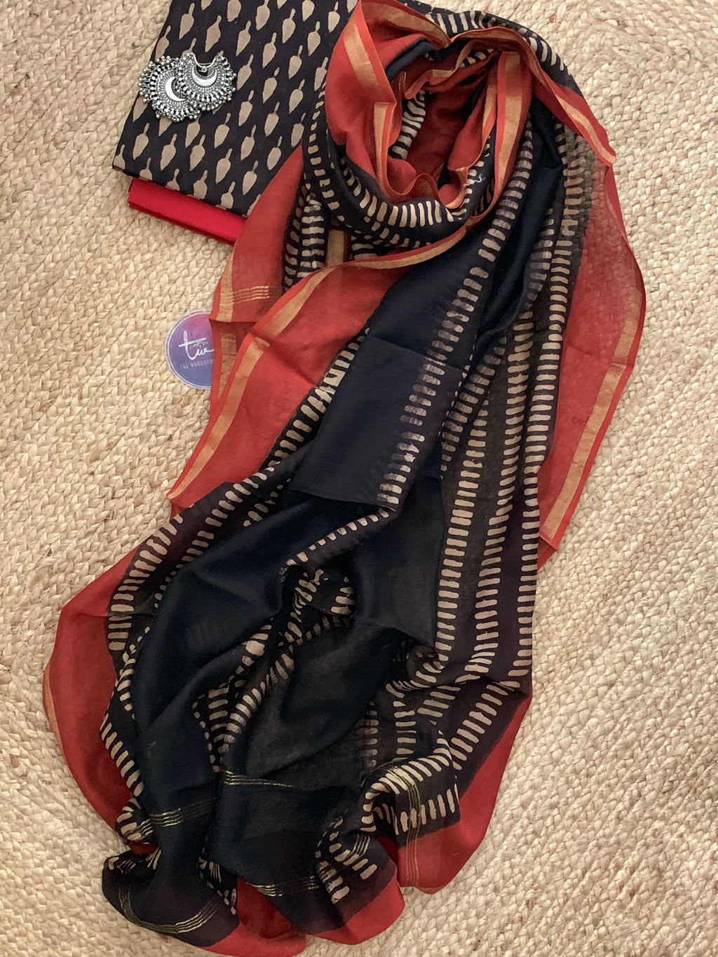 Handblock chanderi suit (Pre-book)