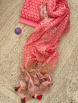 Coral Pink Handcrafted Kota Suit