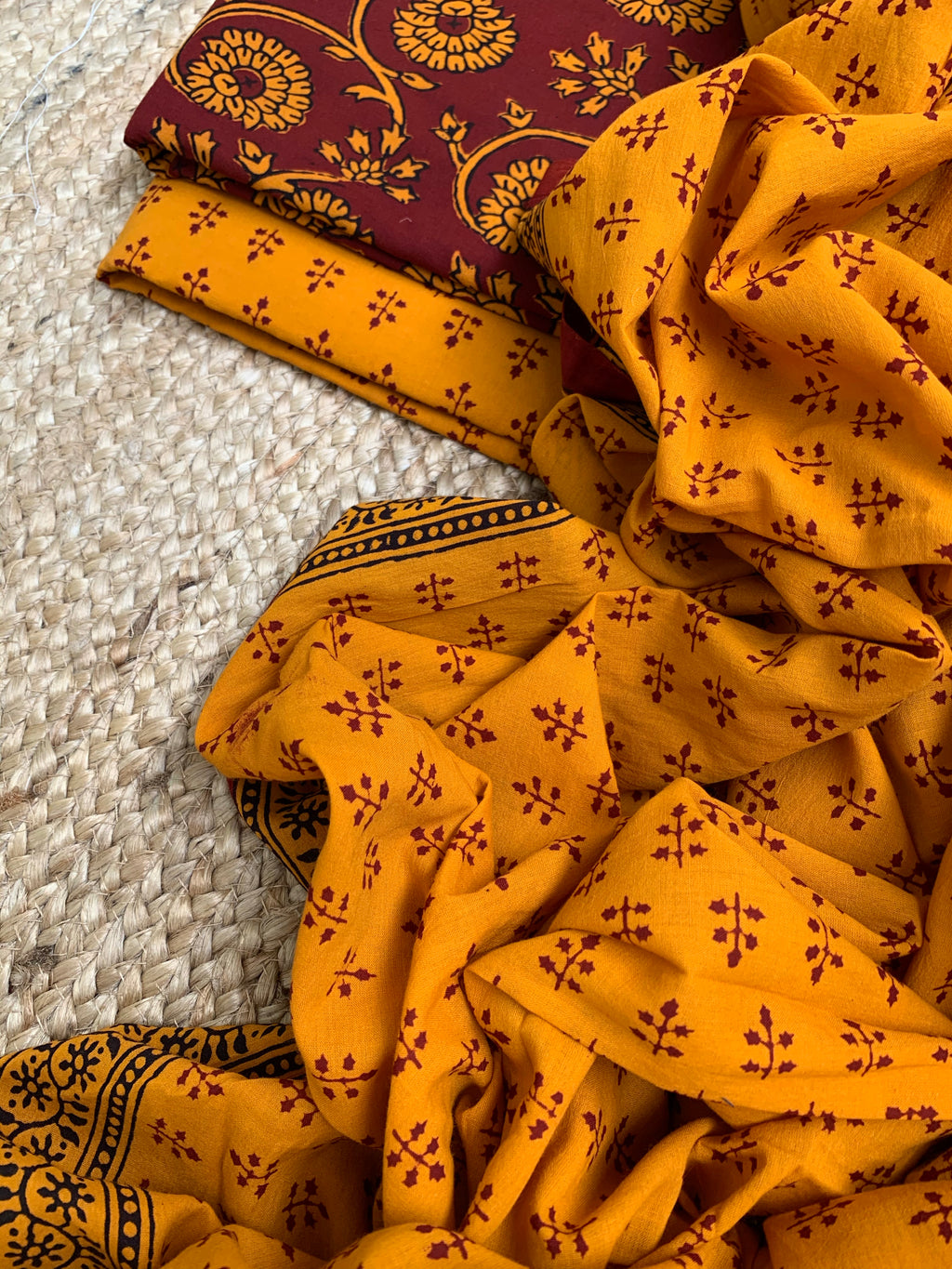 Natural Dyed Bagh Handblock Cotton Suit
