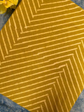 Hand Block Printed Azo free Dyed Cotton Fabric - Sunny Mustard Green
