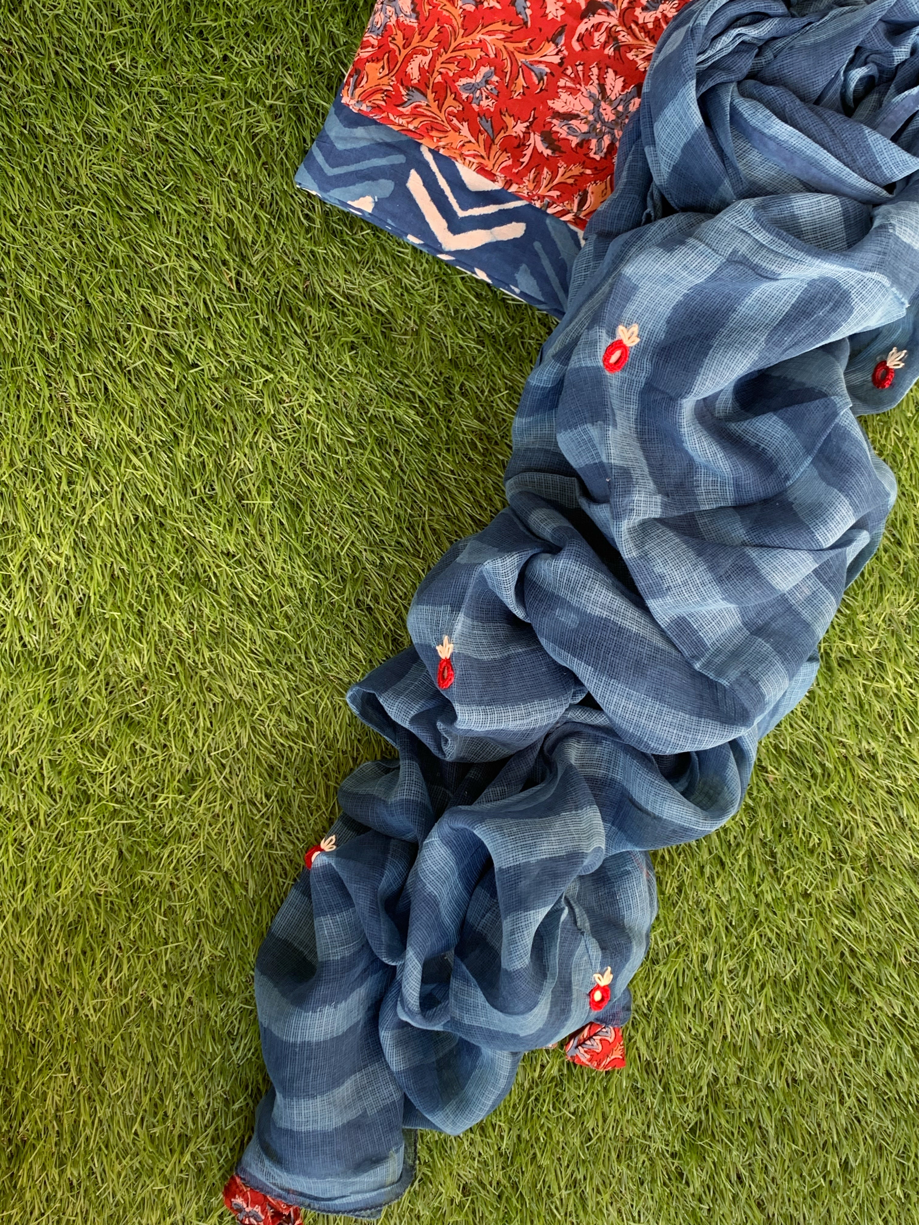 Handblock Cotton Kota Suit