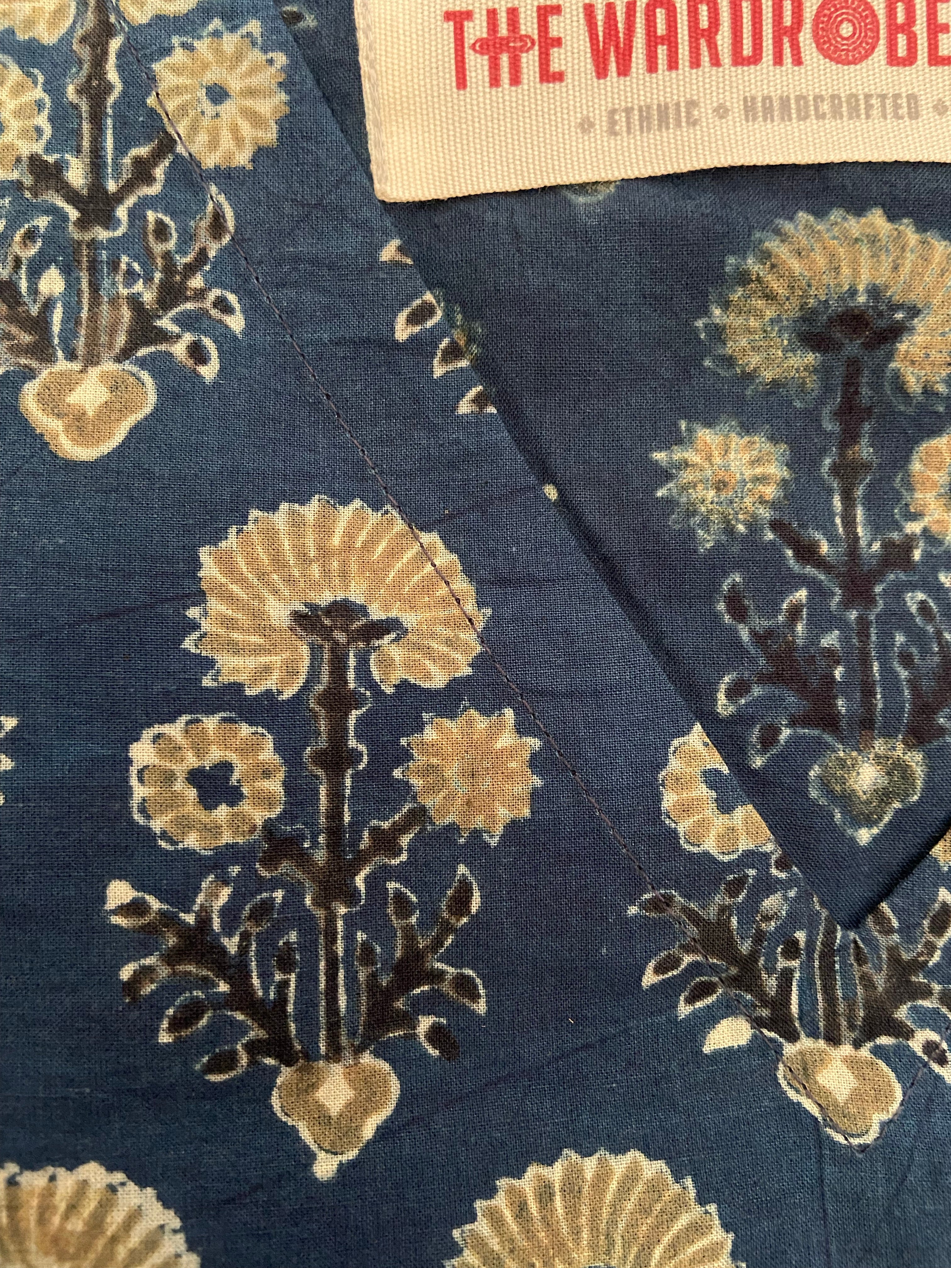 Handcrafted Ajrakh Kaftan Dress - Short