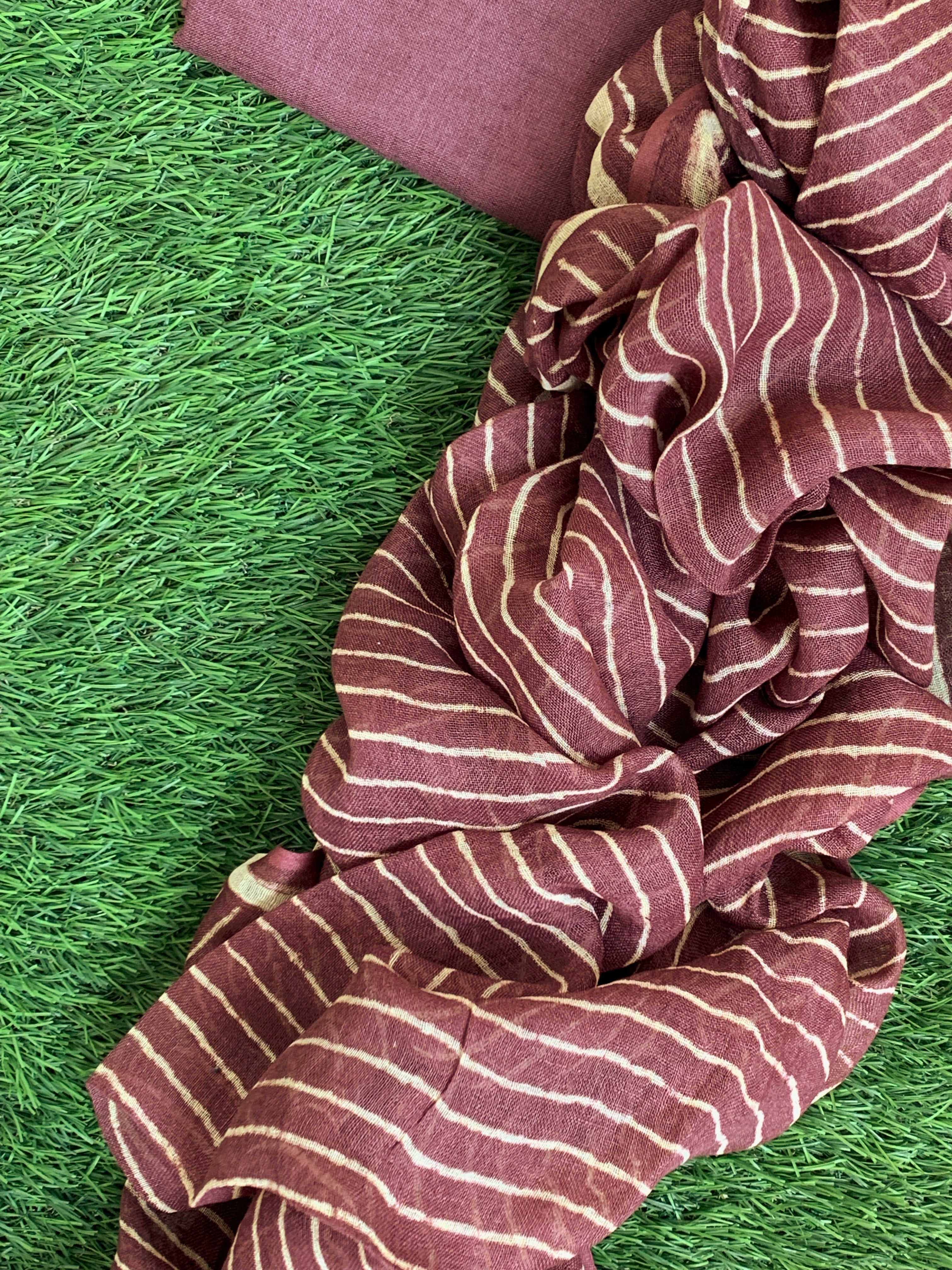 Handcrafted Linen Kurta Dupatta Set