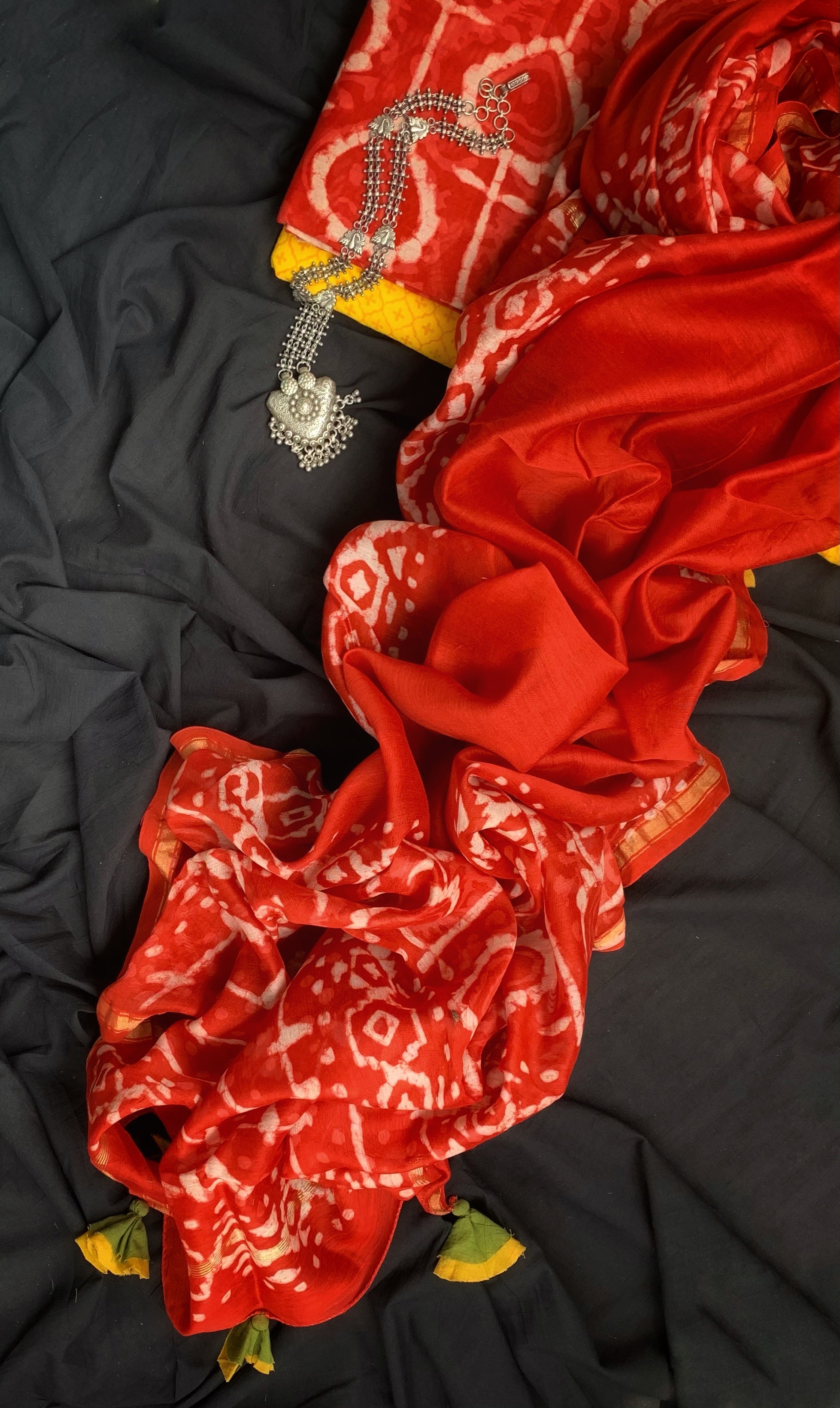 Handblock Chanderi Suit