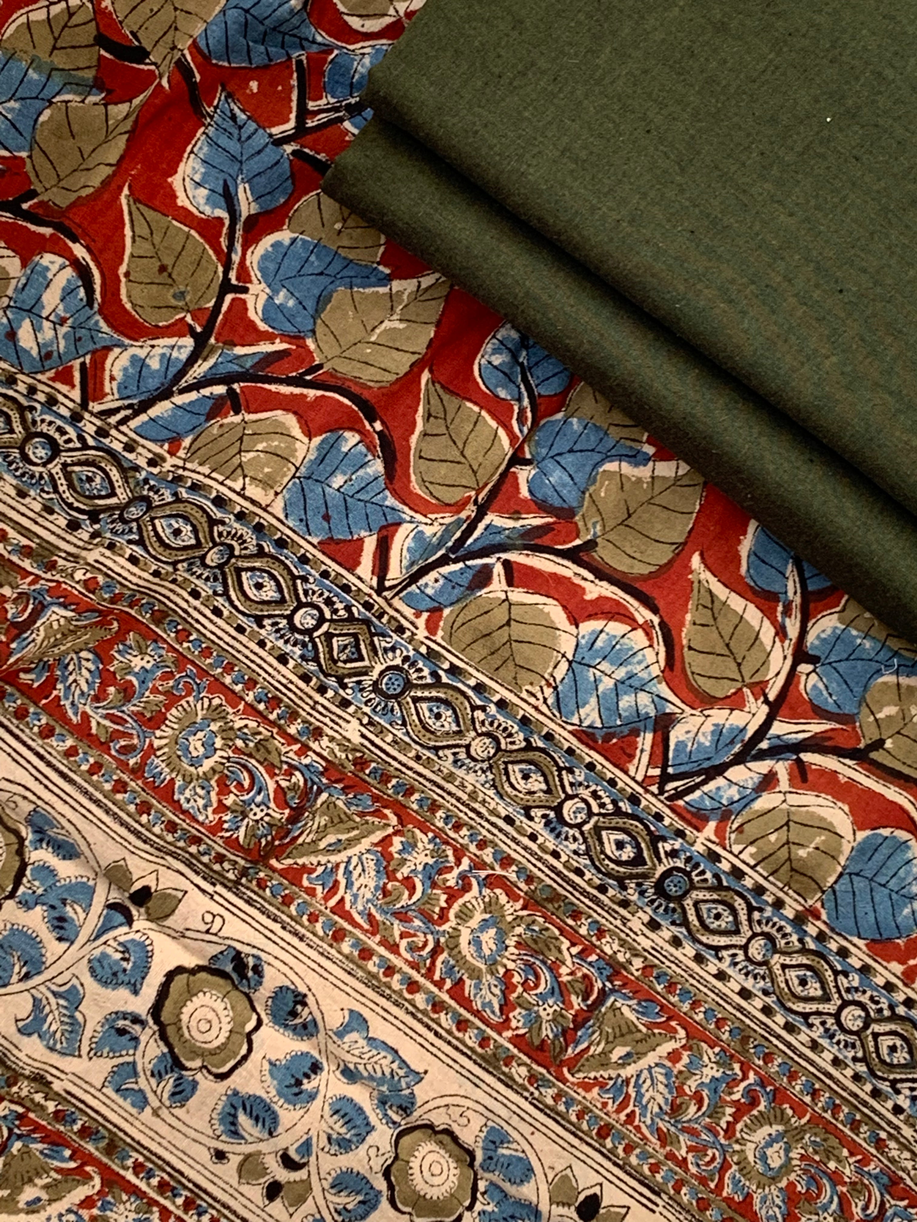 Handwoven Handcrafted Kalamkari Kurta Dupatta Set