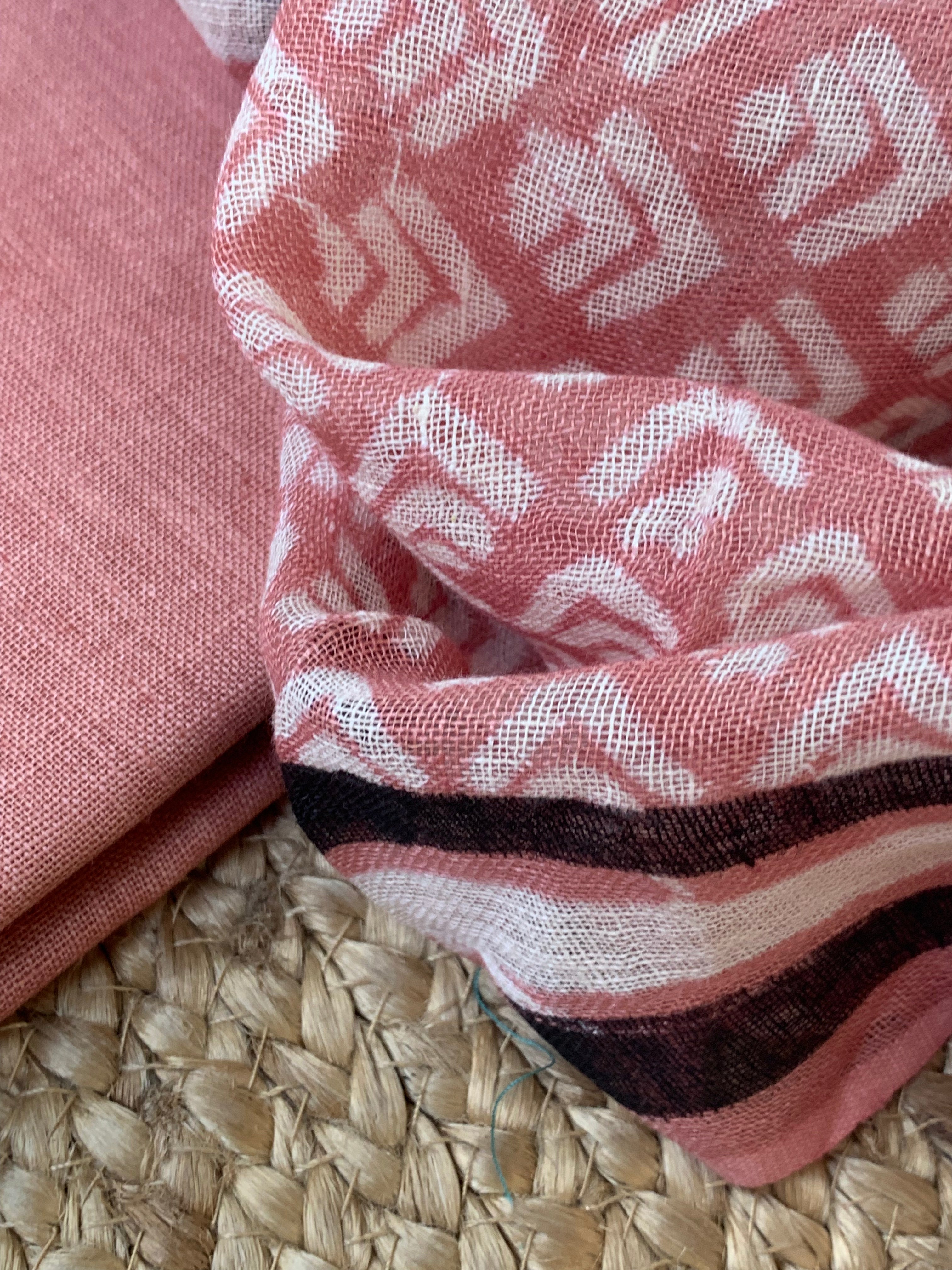 Handcrafted Linen Kurta Dupatta Set