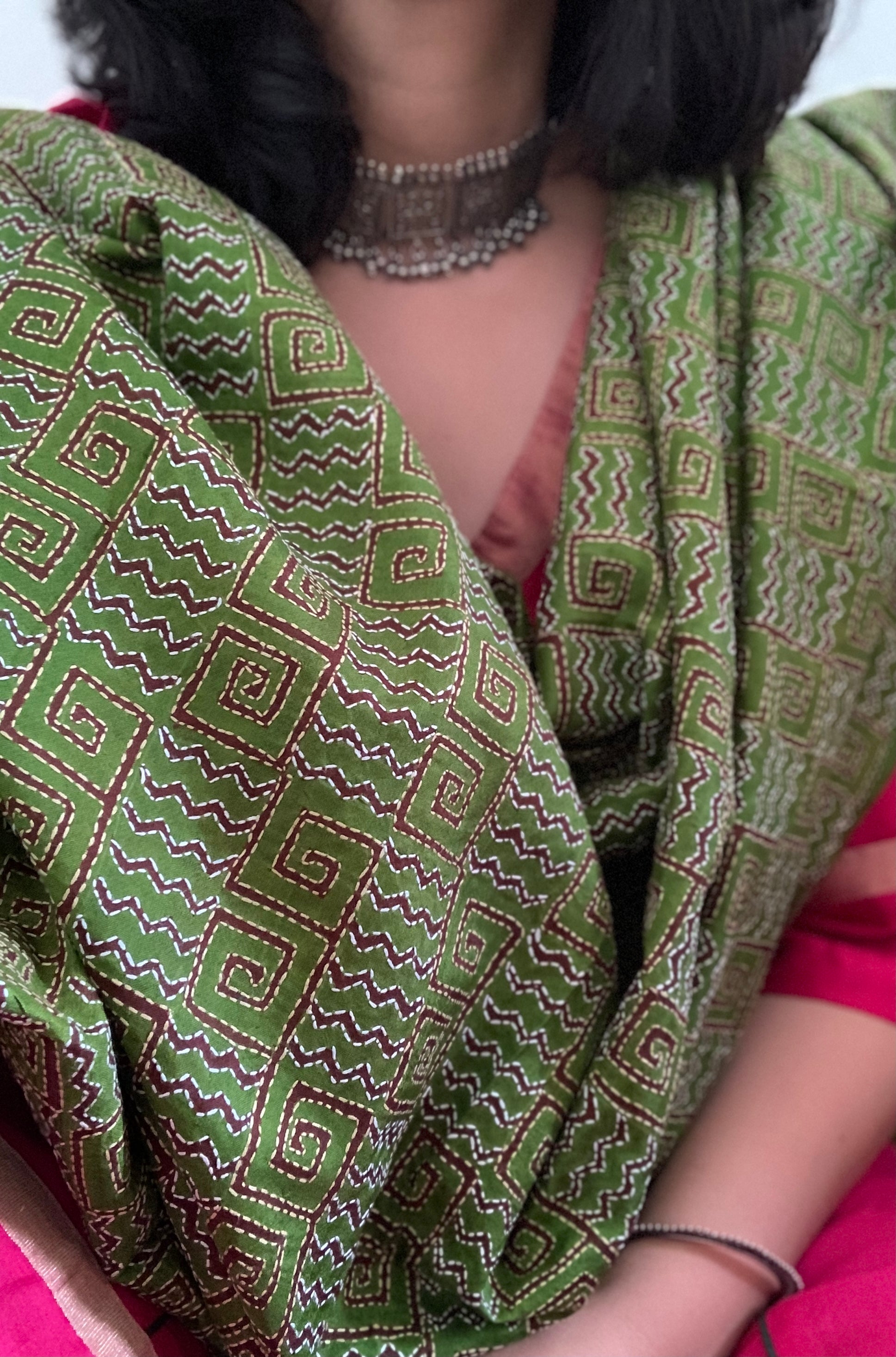 Handcrafted Kantha Cotton Silk Dupatta