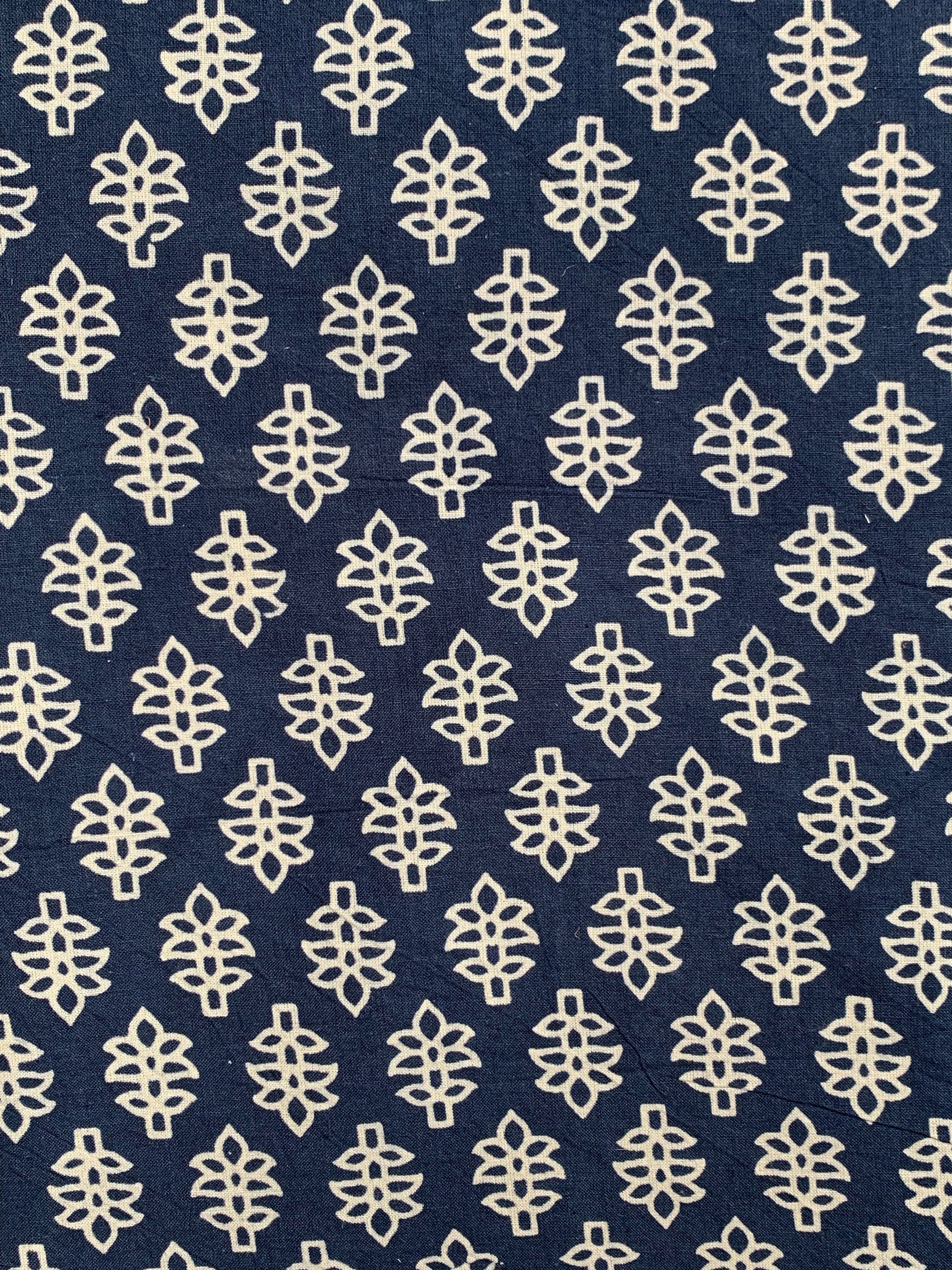 Hand Screen Print Kurta Bottom Set - Indigo