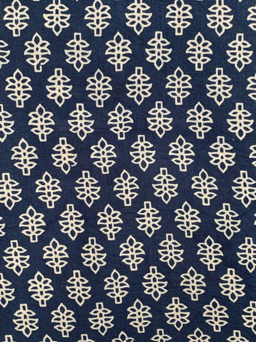 Hand Screen Print Kurta Bottom Set - Indigo