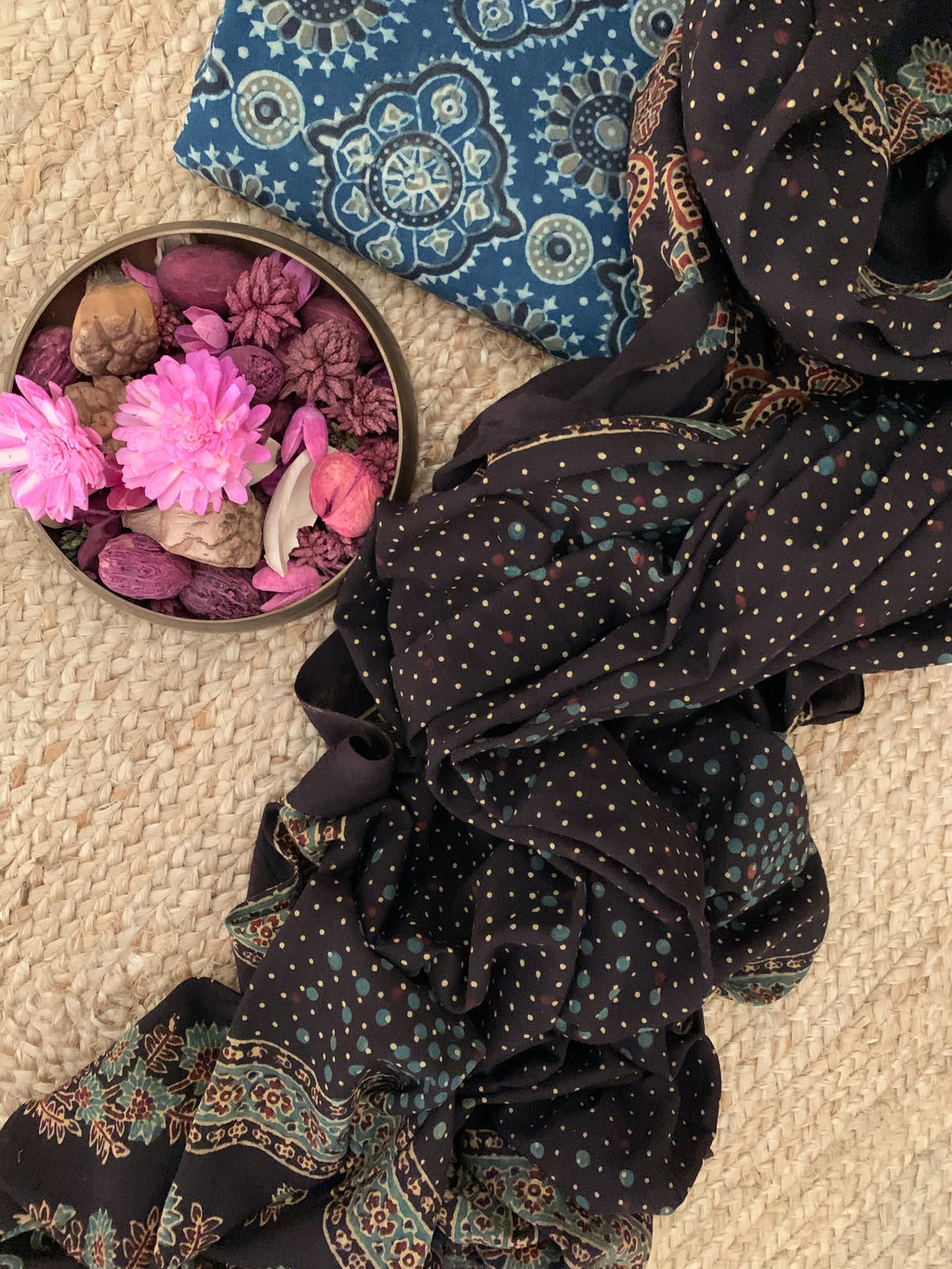 Handcrafted Ajrakh Kurta Dupatta set