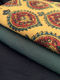 Hand Block Printed Ajrakh Natural Dyed Cotton Fabric Kurta Bottom Set