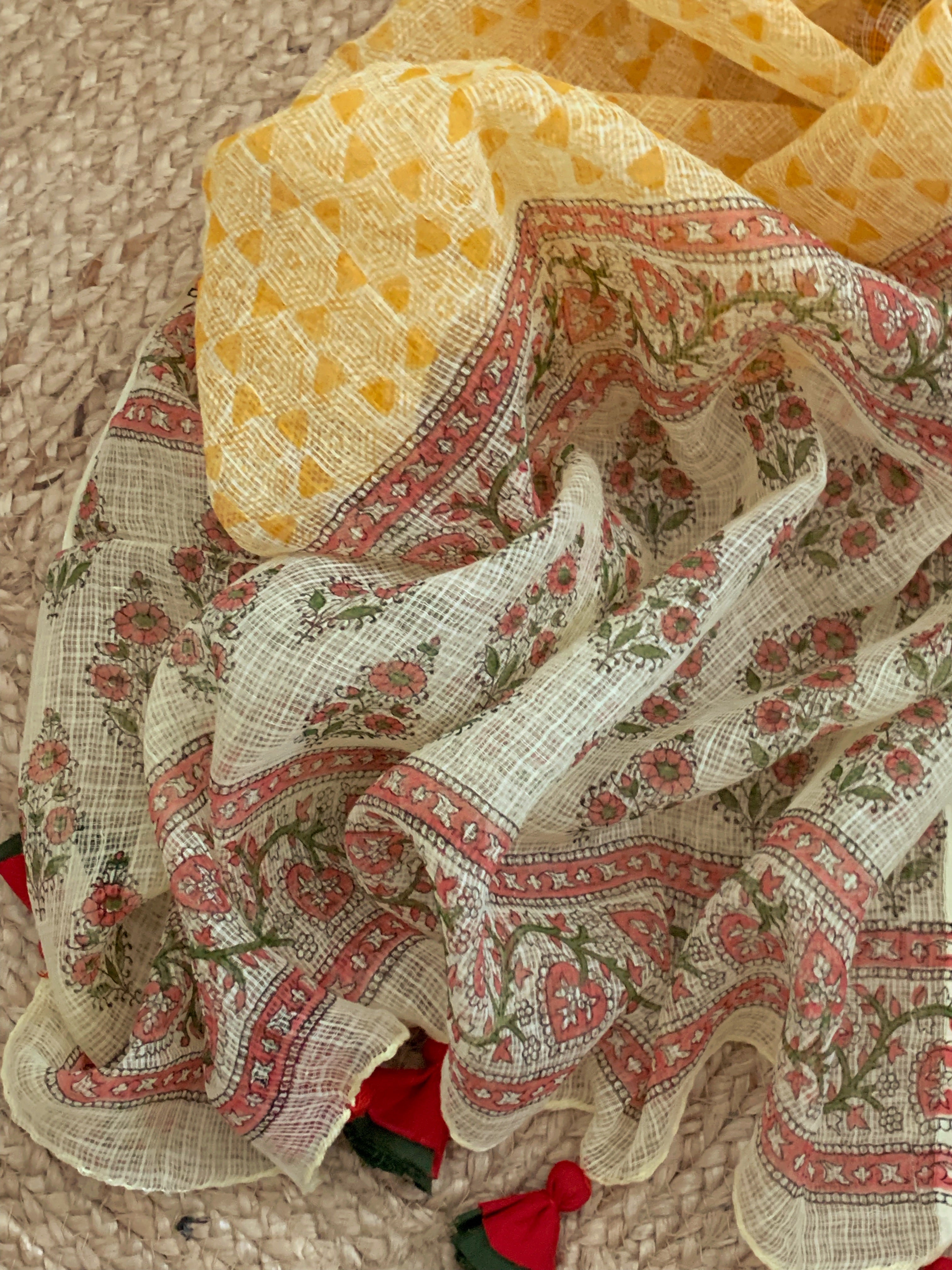 Pastel Yellow Handcrafted Kota Suit