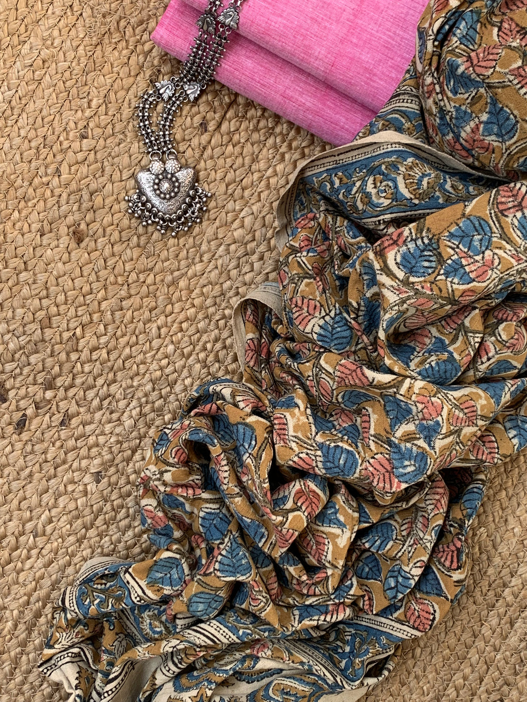 Handwoven Handcrafted Kalamkari Kurta Dupatta Set