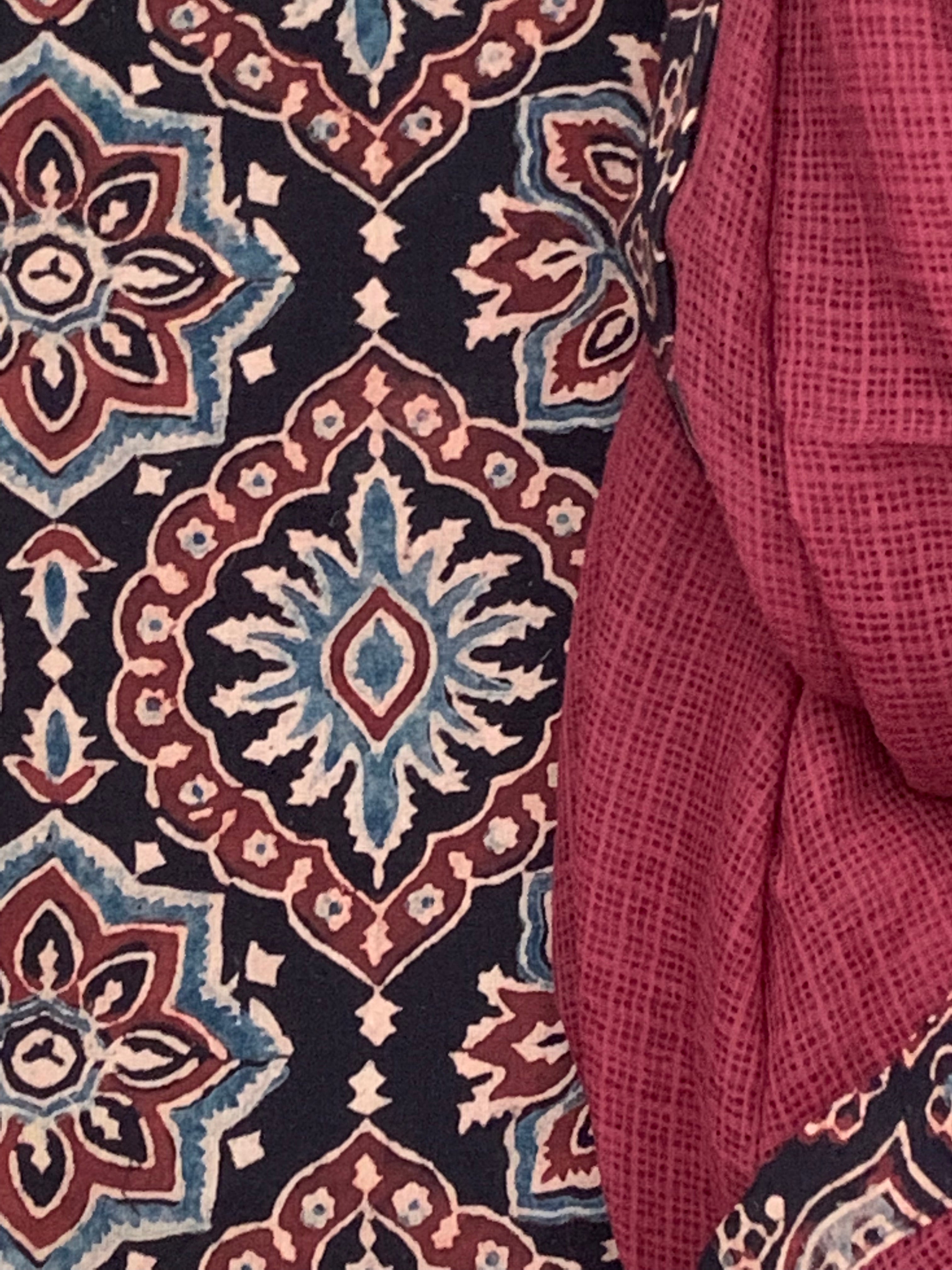 Handblock Ajrakh Kota Suit