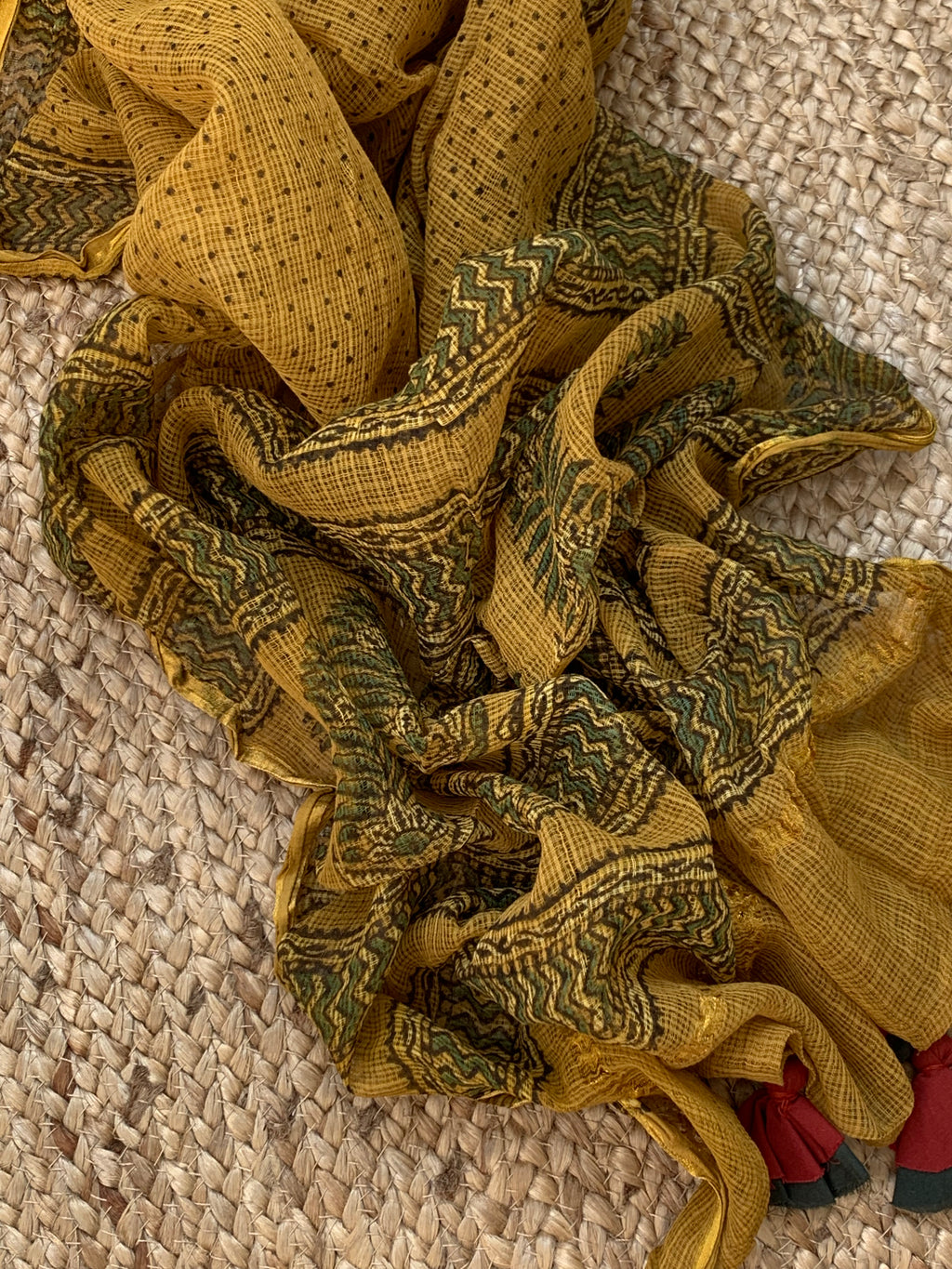 Handdone Bandhani Cotton Kota Suit