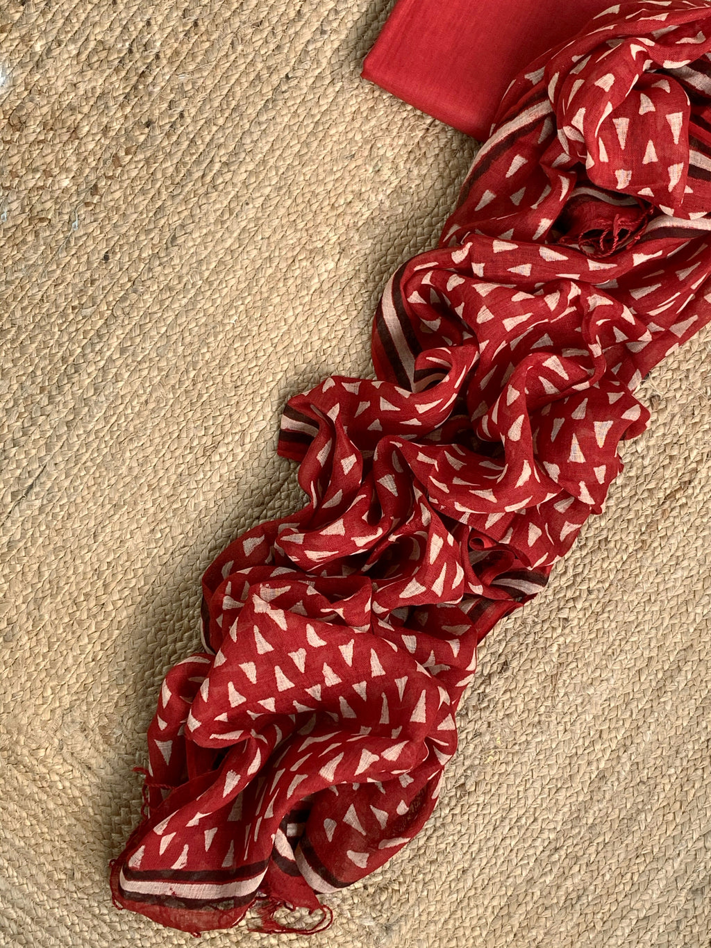 Handcrafted Linen Kurta Dupatta Set