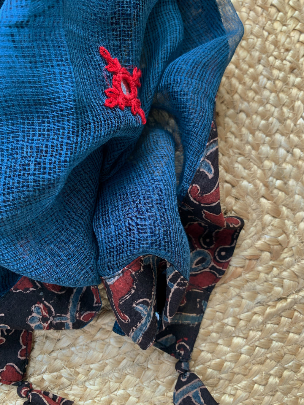 Handblock Ajrakh Cotton Kota Suit
