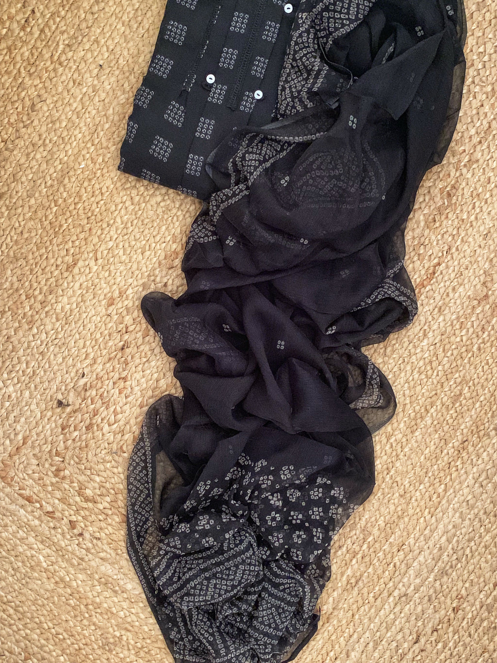 Black Wool Pashmina Suit