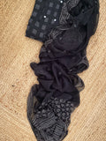 Black Wool Pashmina Suit