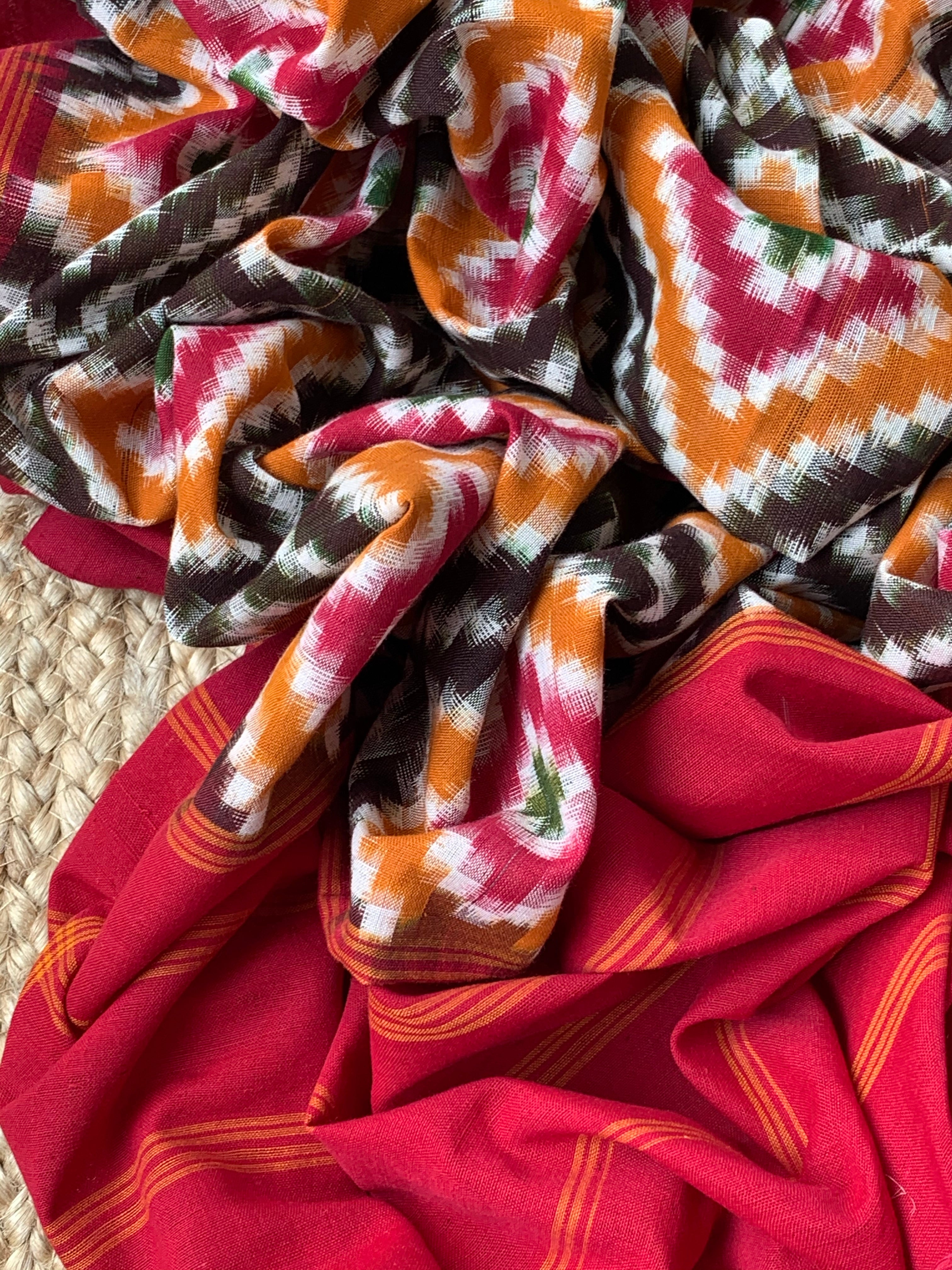 Handwoven Double Ikat Kurta Dupatta Set
