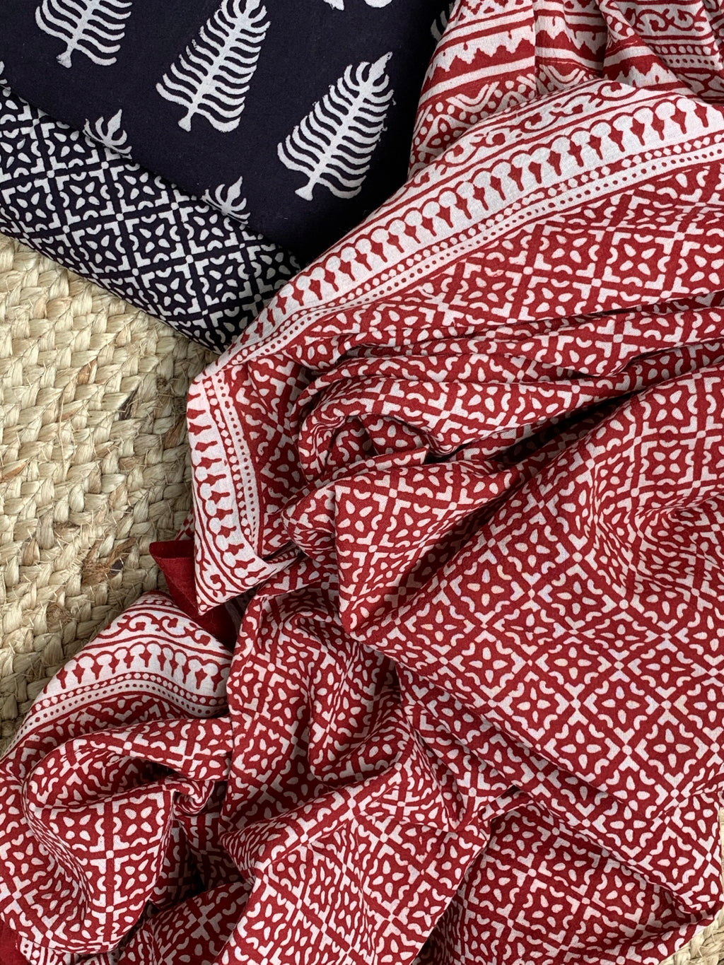 Natural Dyed Bagh Handblock Cotton Suit