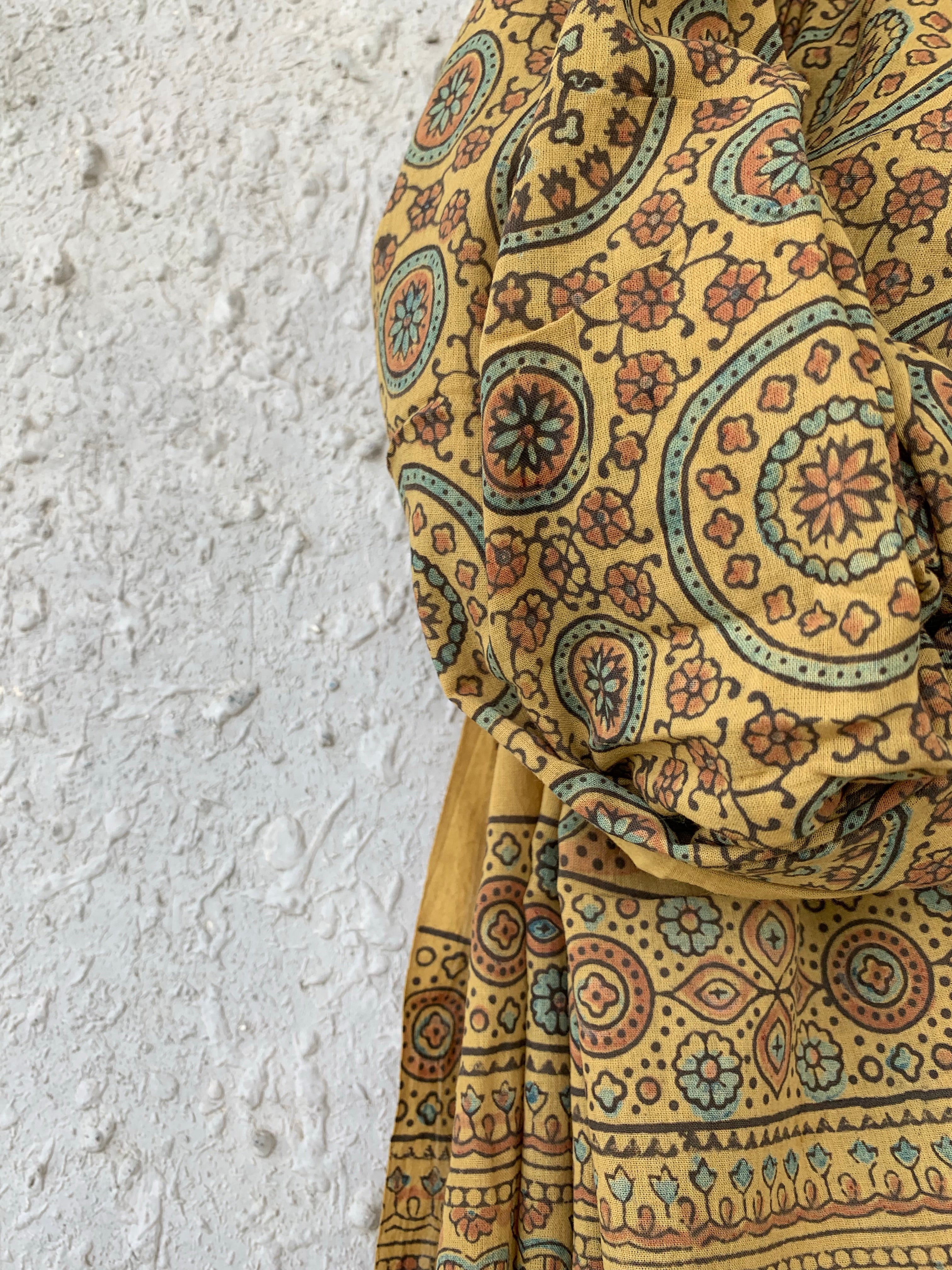 Handblock Ajrakh Dupatta