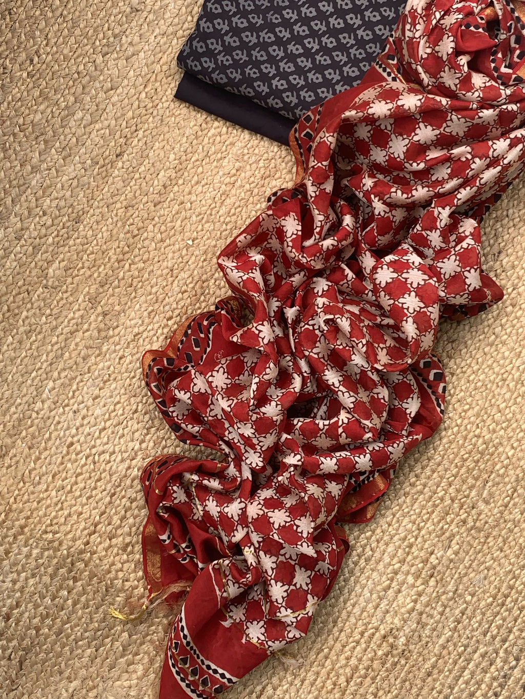 Handcrafted Cotton Chanderi Suit
