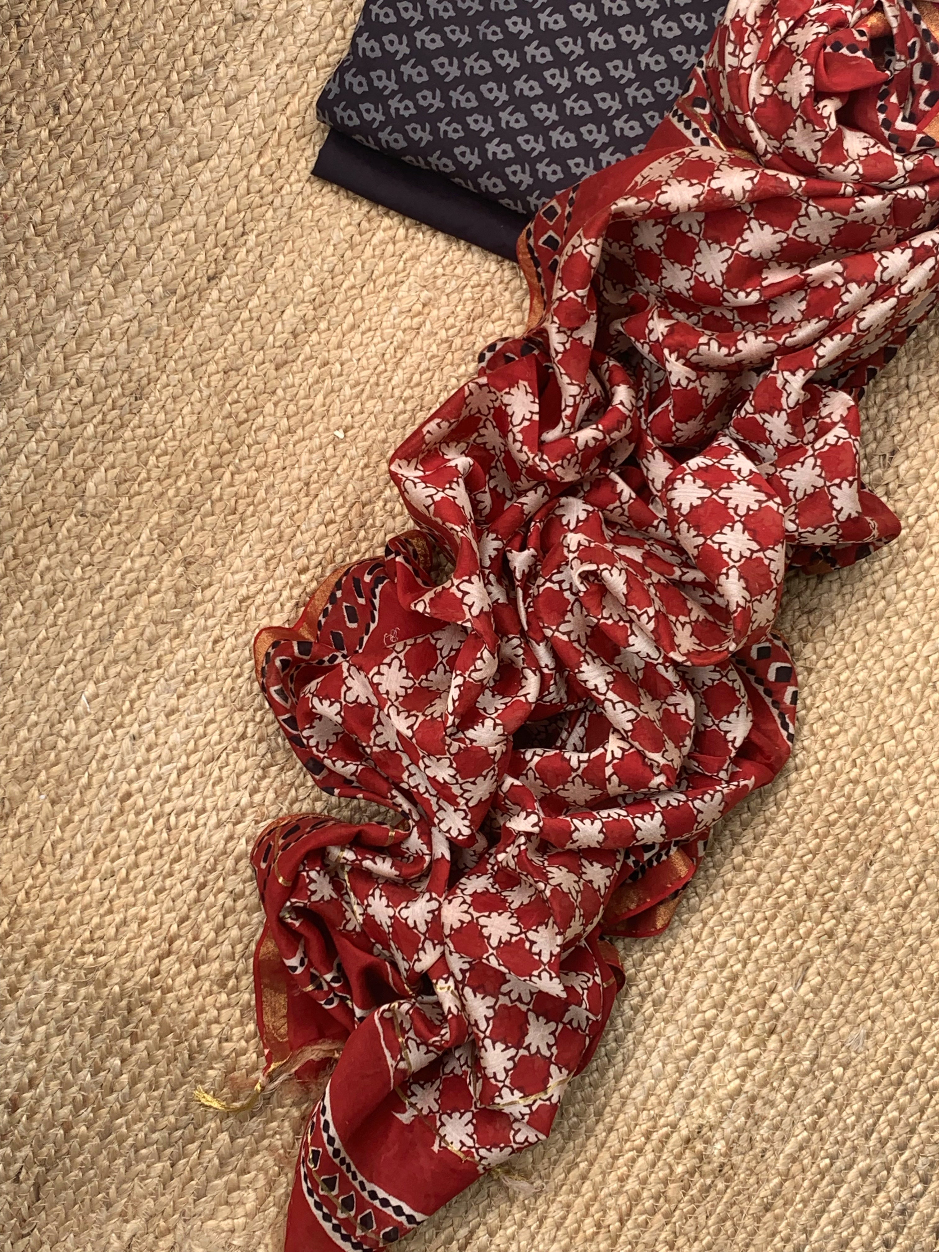 Handcrafted Cotton Chanderi Suit