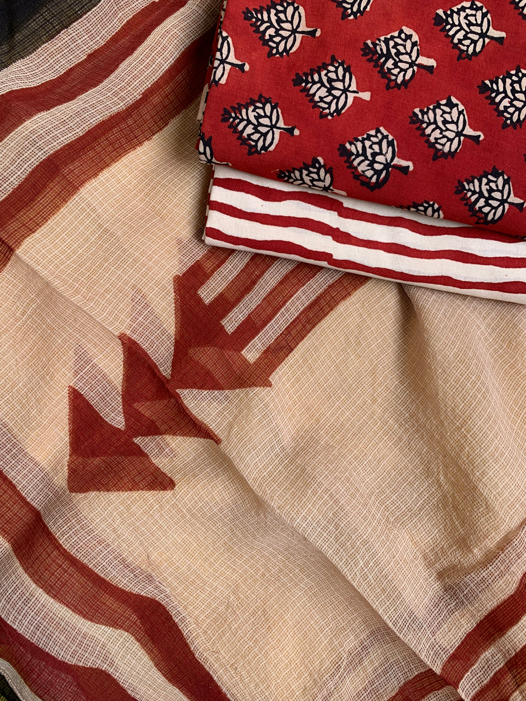 Handcrafted Cotton Kota Dupatta Suit