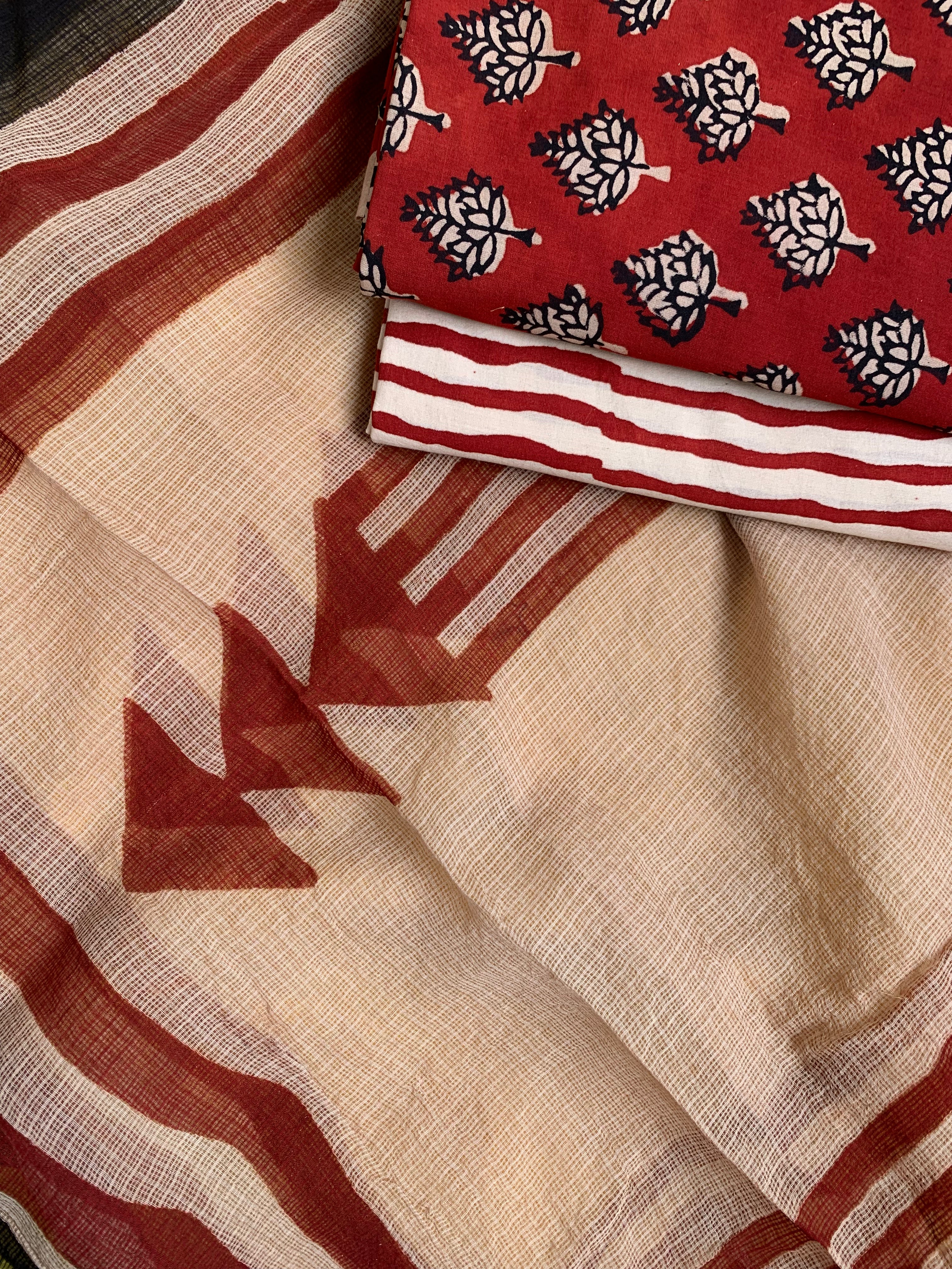 Handcrafted Cotton Kota Dupatta Suit