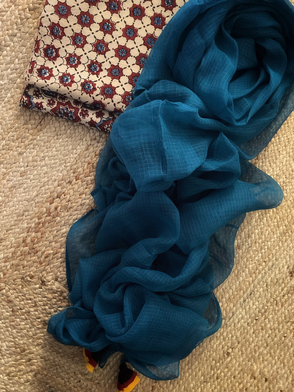 Handblock Ajrakh Cotton Kota Suit