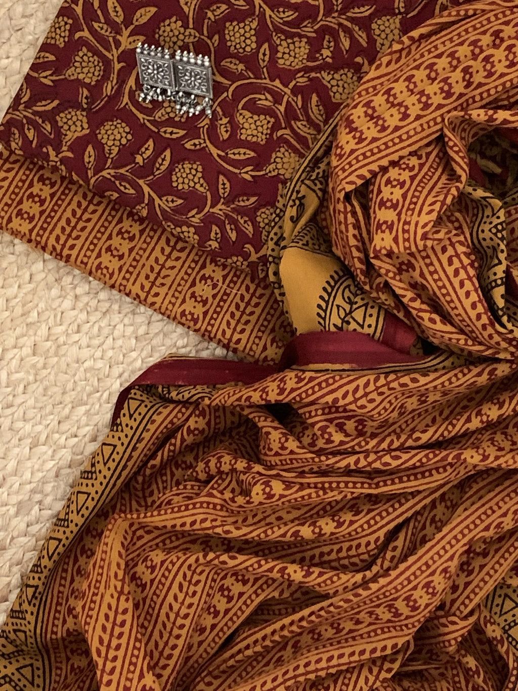 Natural Dyed Bagh Handblock Cotton Suit