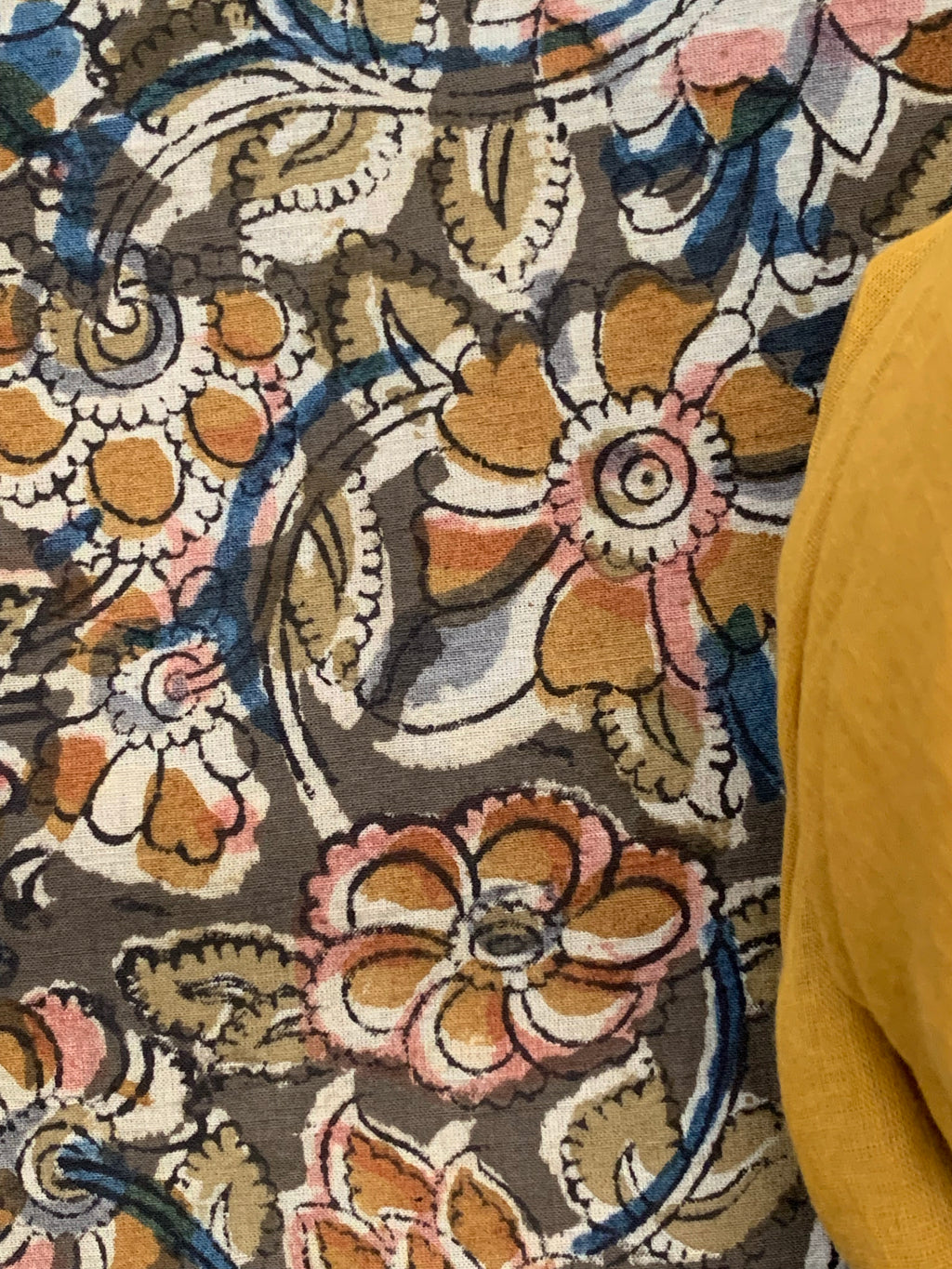 Handblock Kalamkari Cotton Mul Dupatta Suit