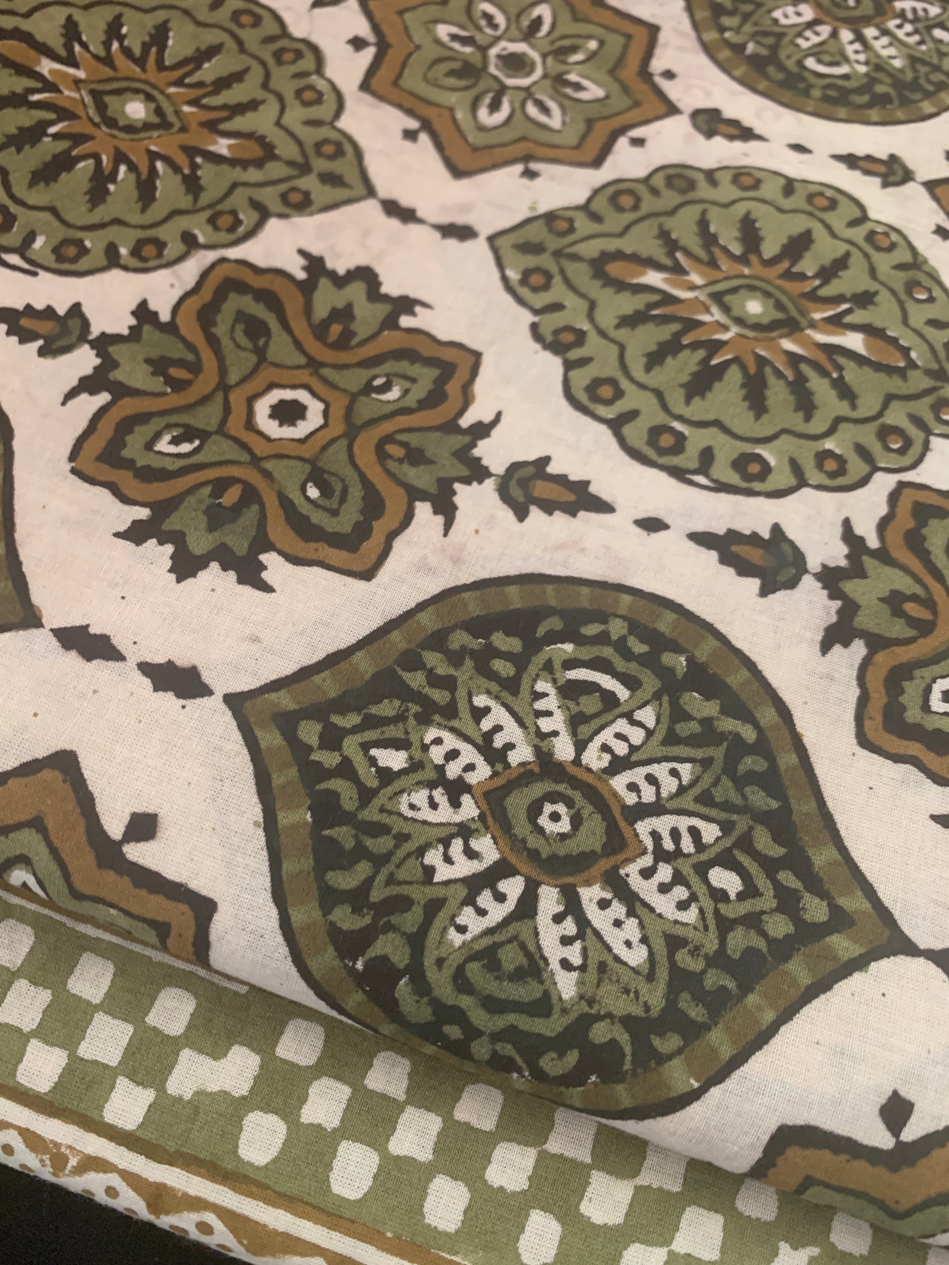Handblock Cotton Kurta Bottom Set