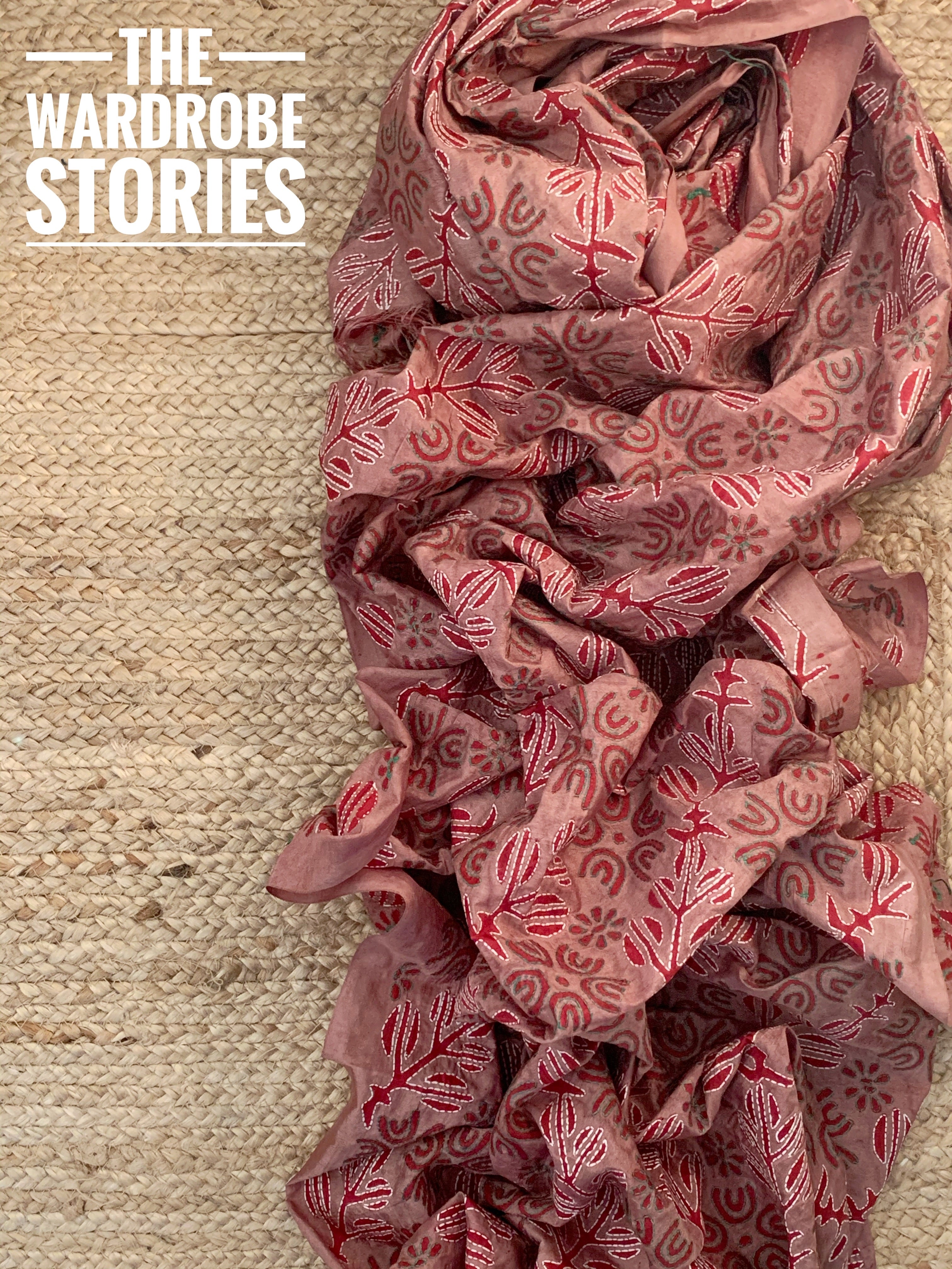 Handcrafted Kantha Cotton Silk Dupatta