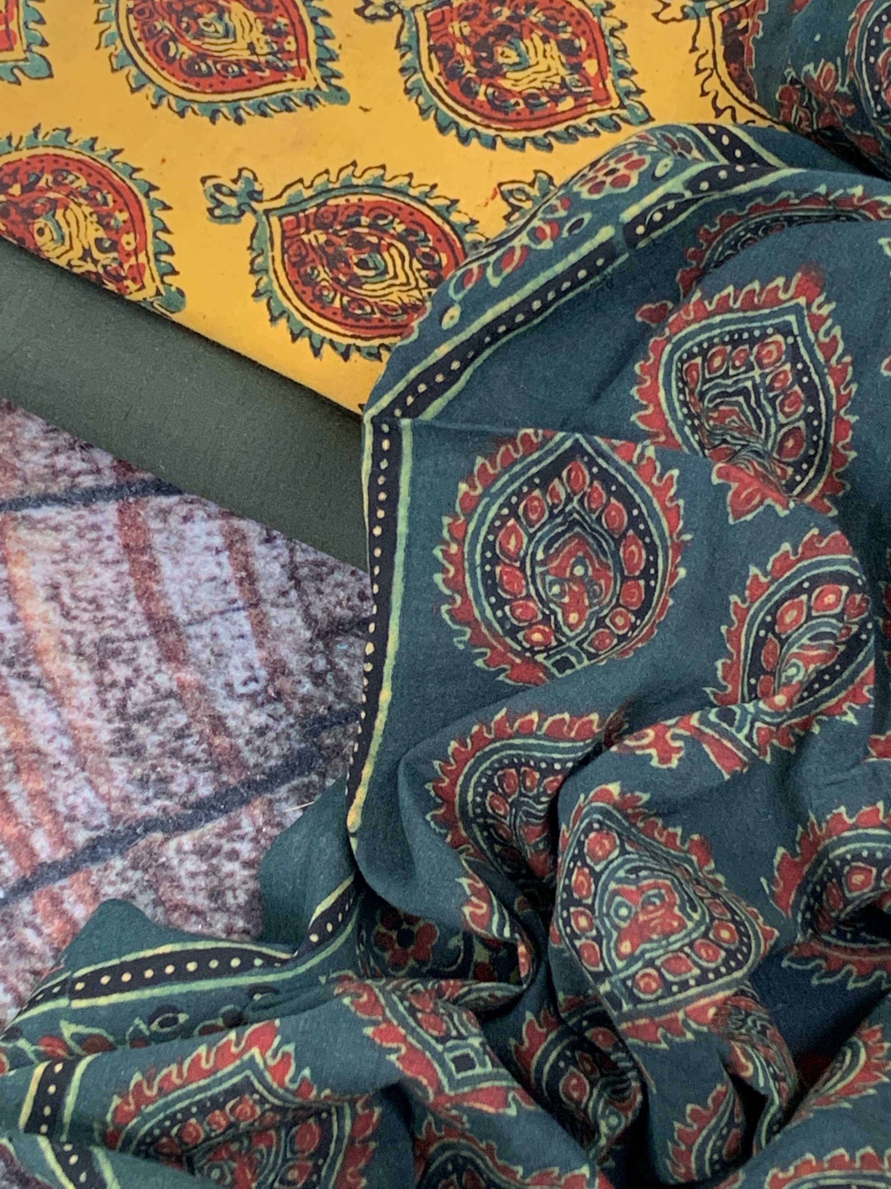 Handblock Ajrakh Cotton Suit