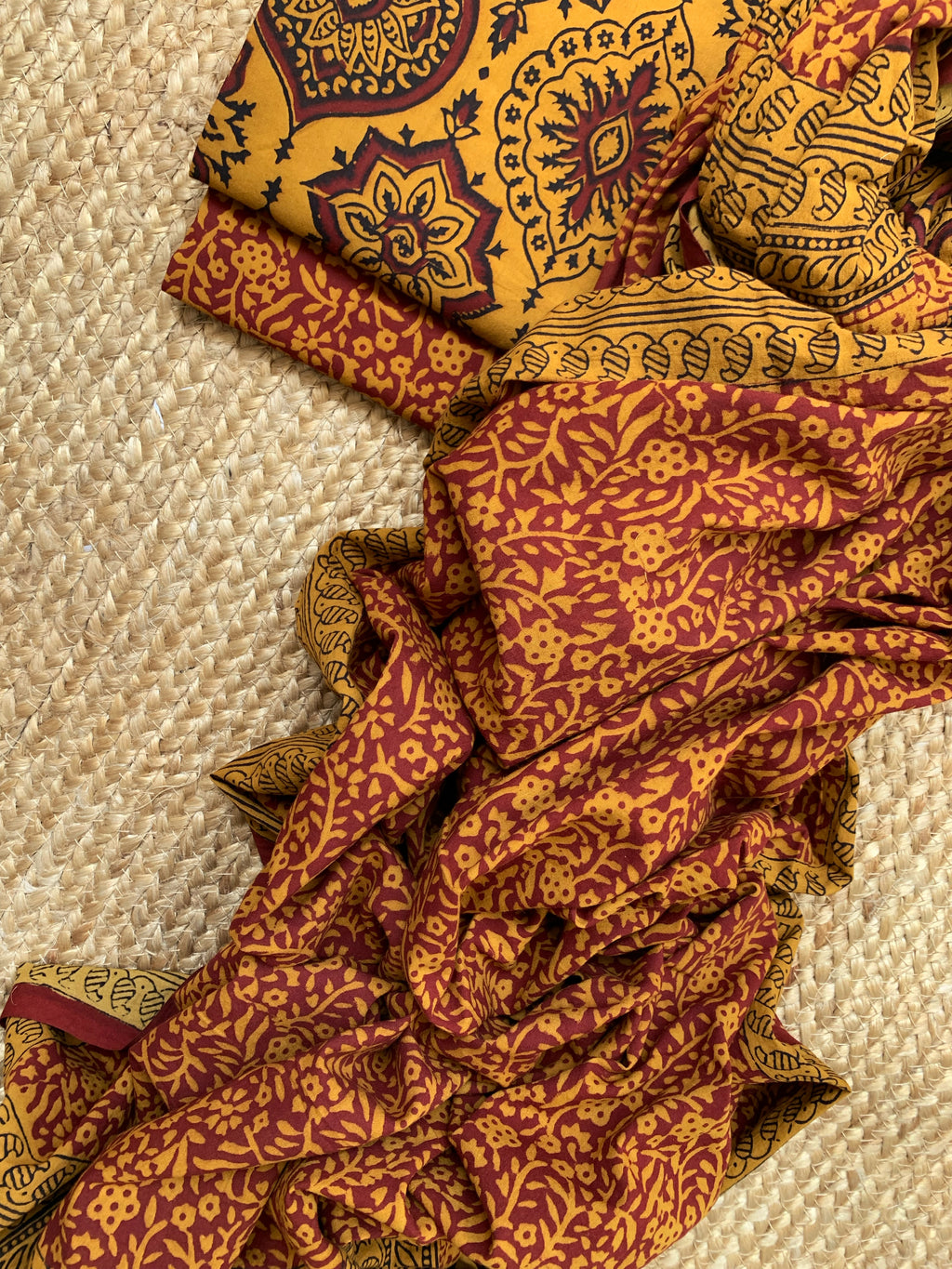Natural Dyed Bagh Block Print Cotton Suit