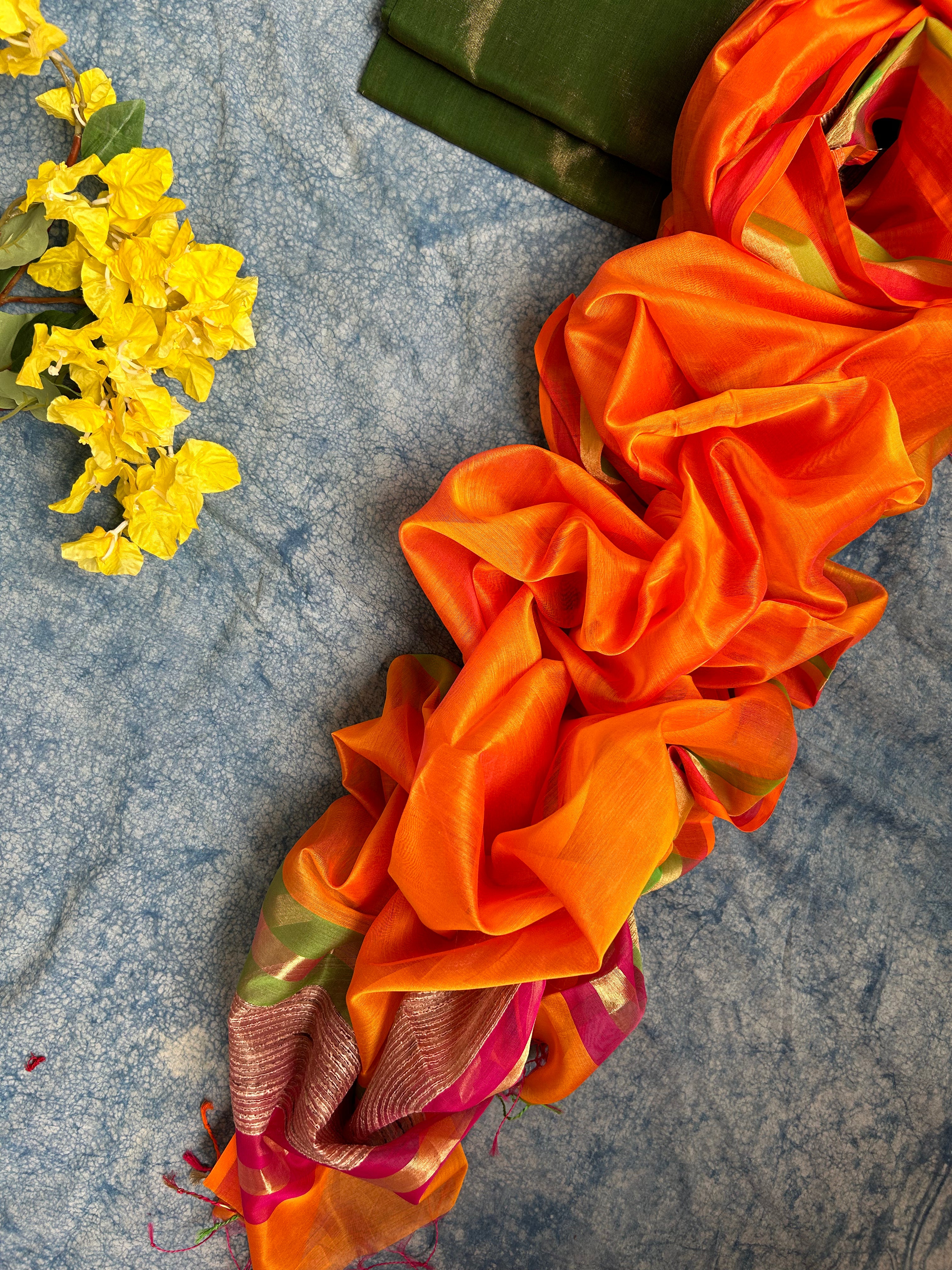 Handwoven Maheshwari Kurta Dupatta Set