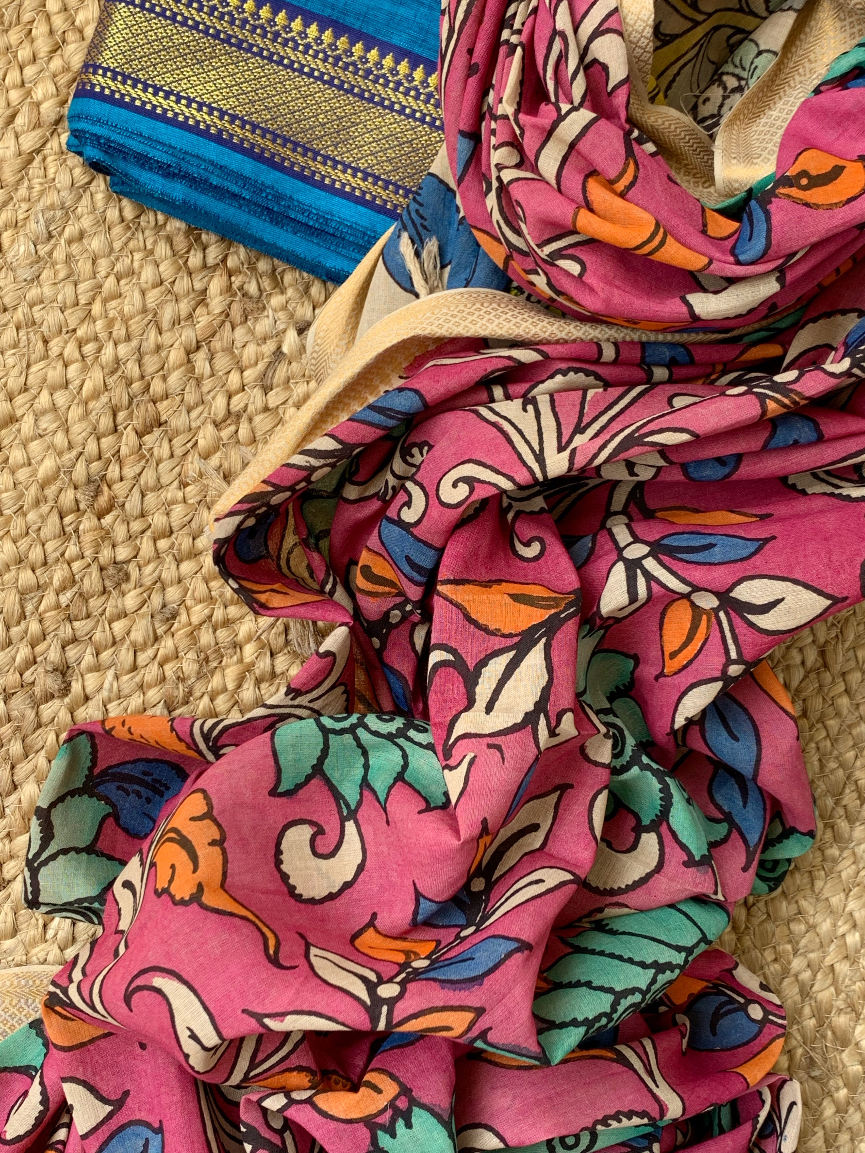 Handwoven Handcrafted Kalamkari Kurta Dupatta Set