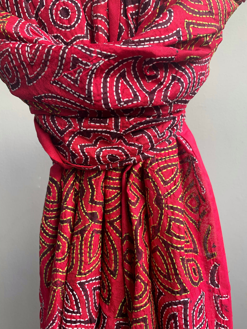Handcrafted Kantha Cotton Silk Dupatta