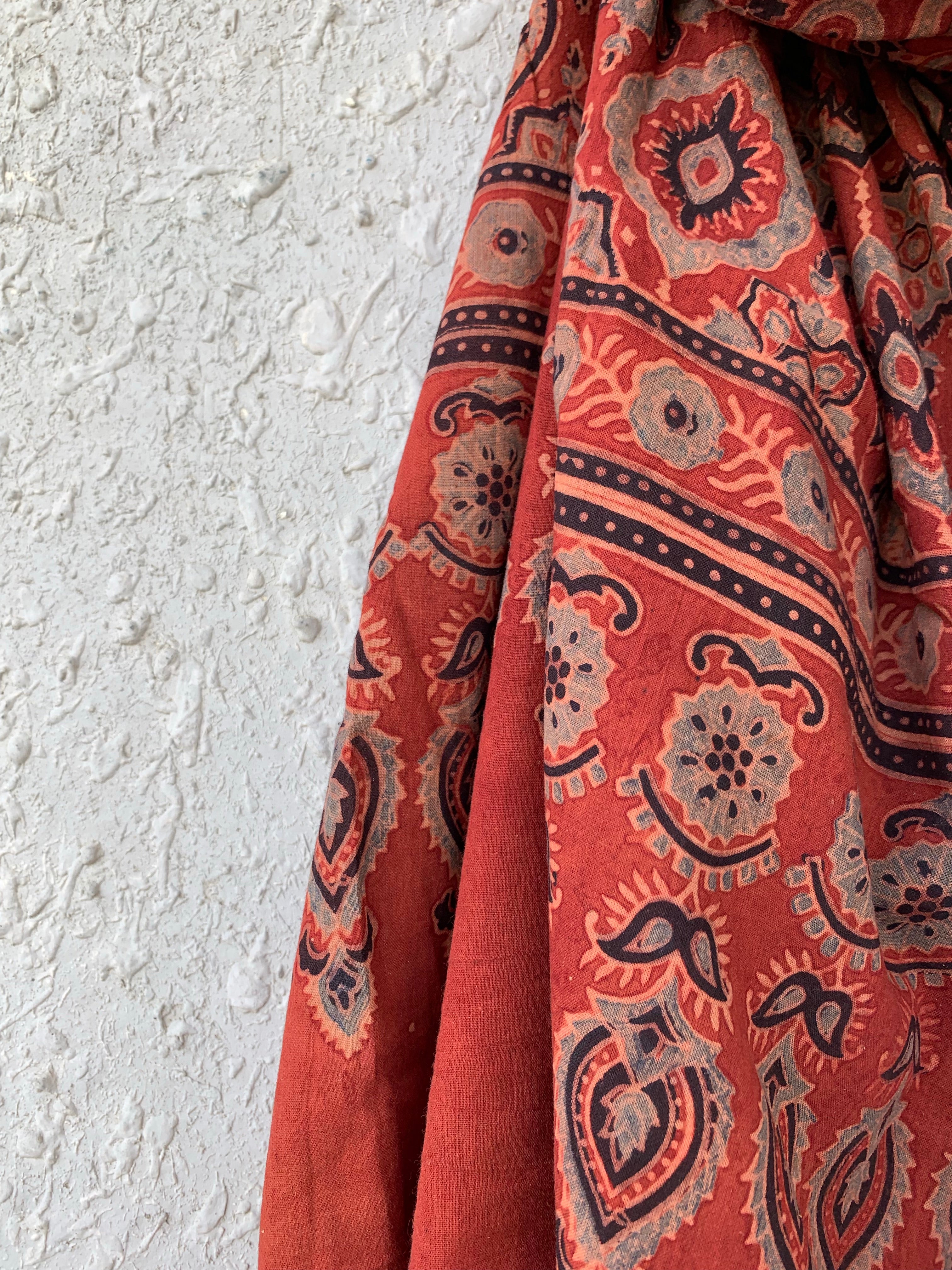 Handblock Ajrakh Dupatta