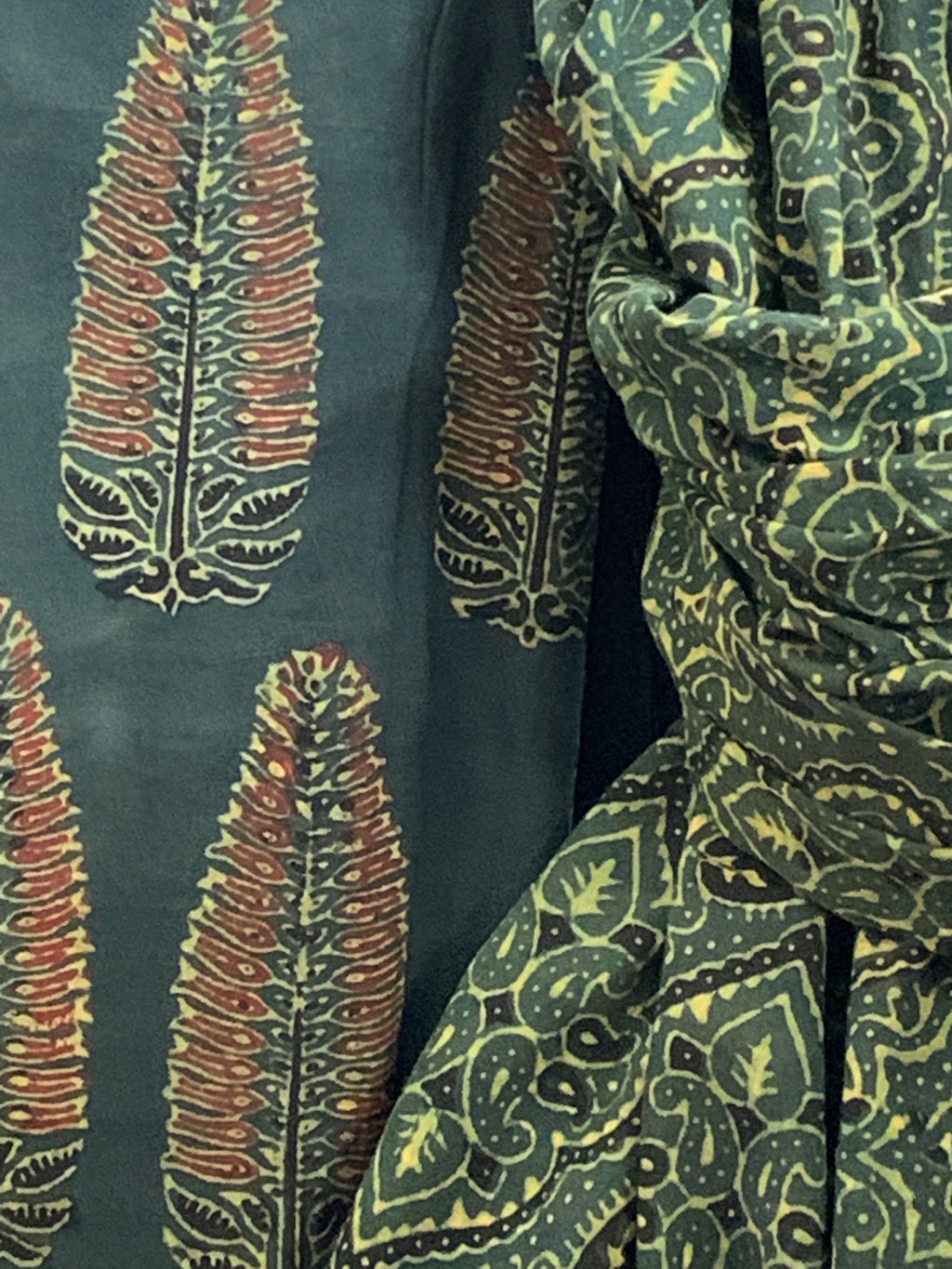 Handcrafted Ajrakh Kurta Dupatta set
