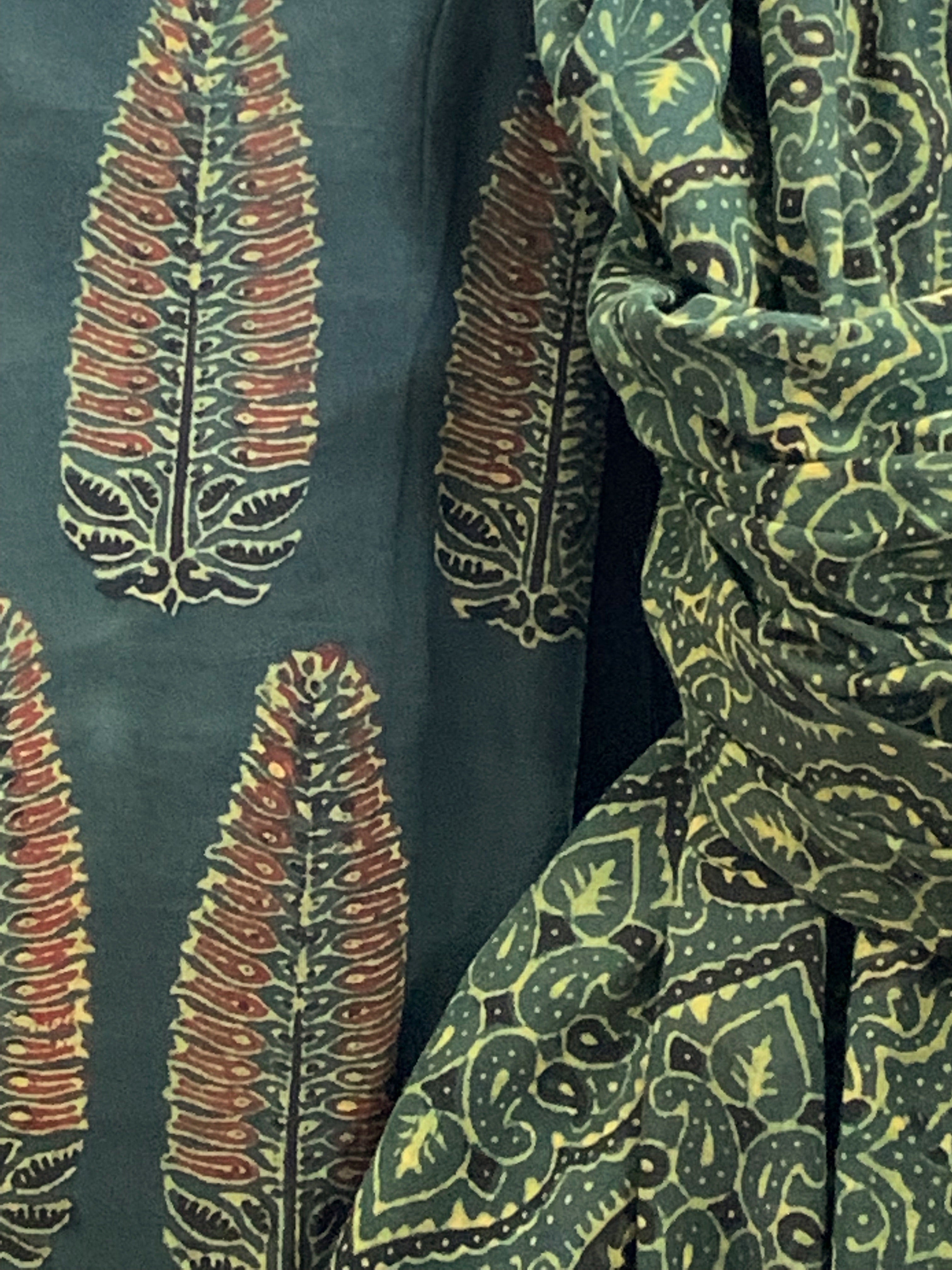 Handcrafted Ajrakh Kurta Dupatta set