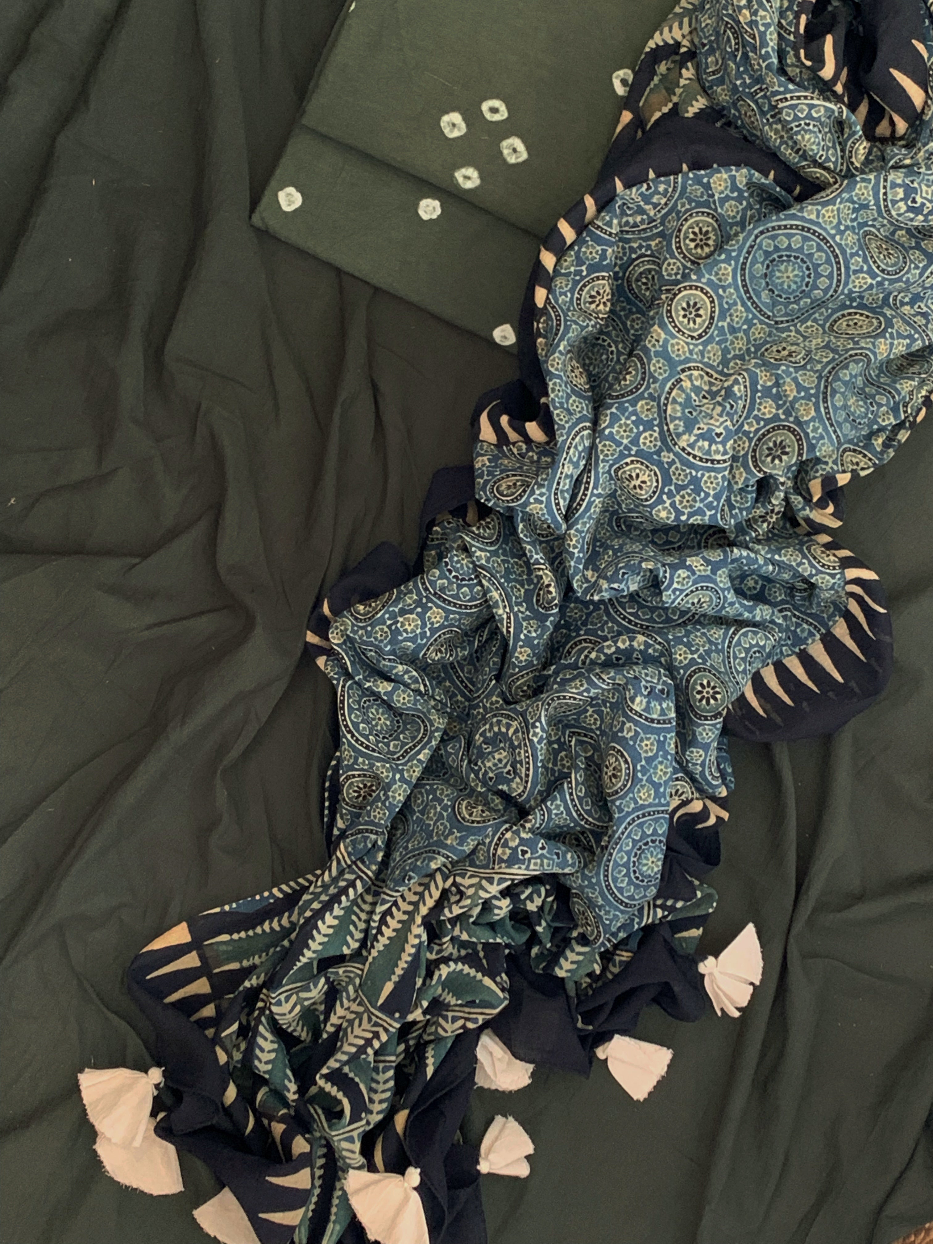 Handcrafted Bandhani Ajrakh Cotton Suit