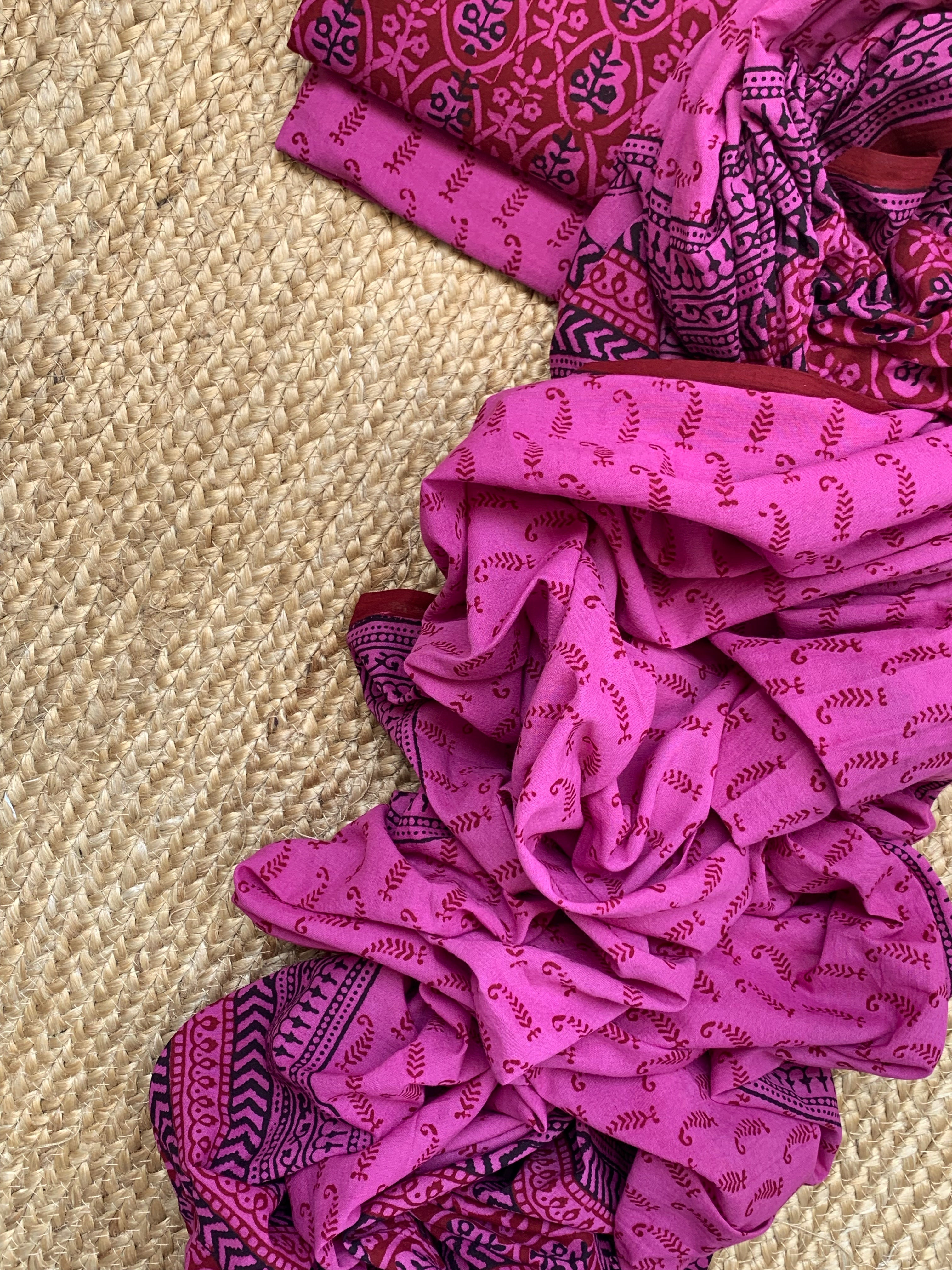 Natural Dyed Bagh Block Print Cotton Suit