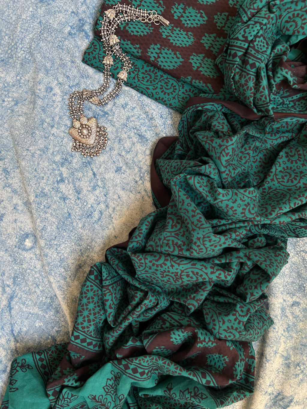Natural Dyed Bagh Block Print Cotton Suit