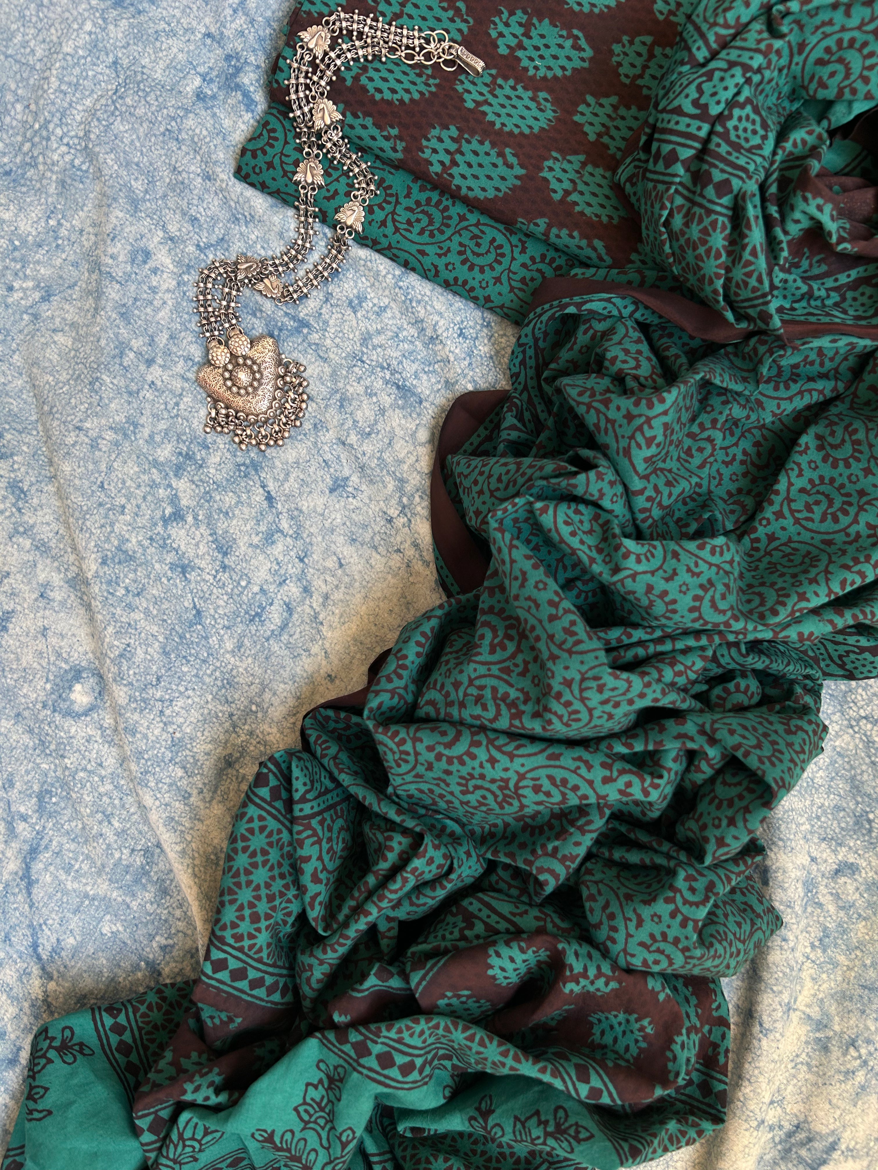Natural Dyed Bagh Block Print Cotton Suit