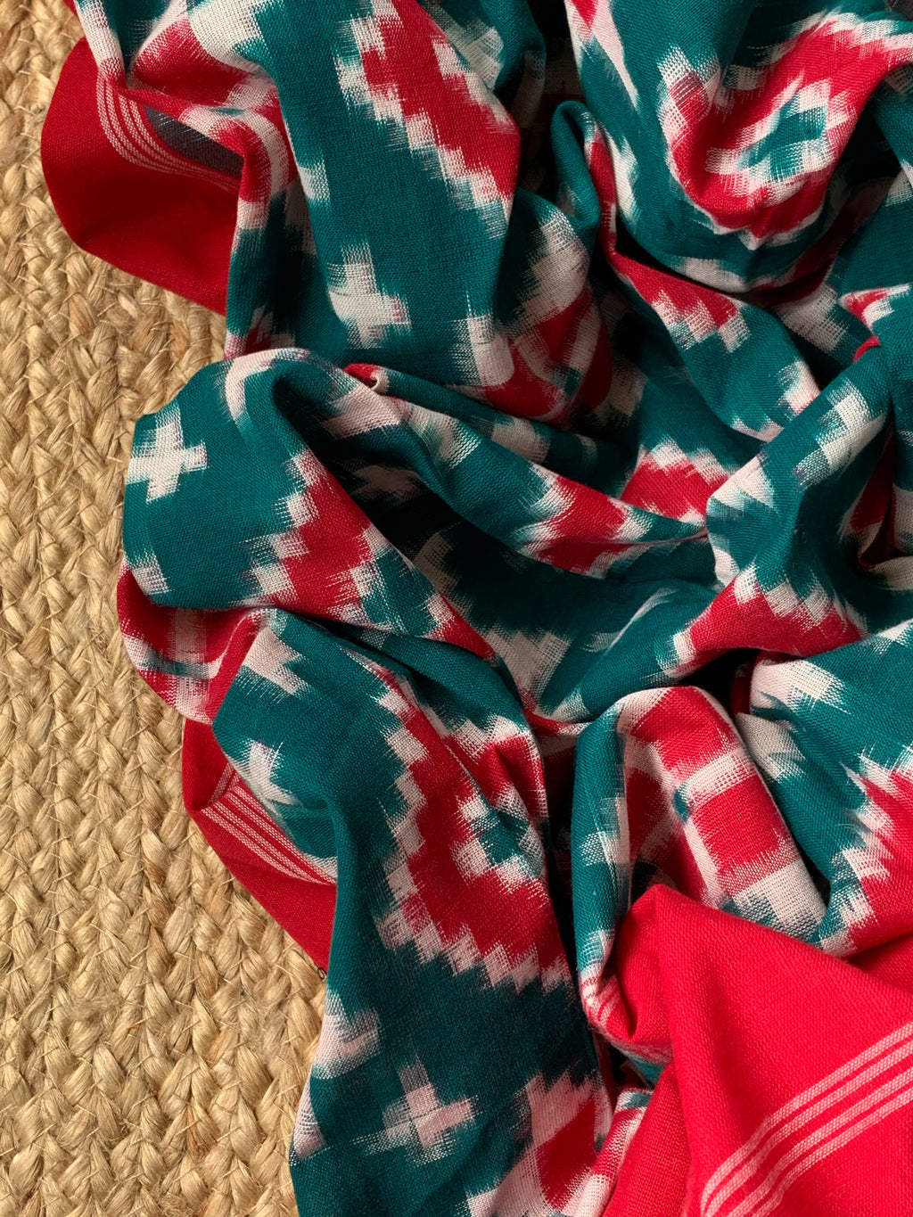 Handwoven Double Ikat Kurta  Dupatta set