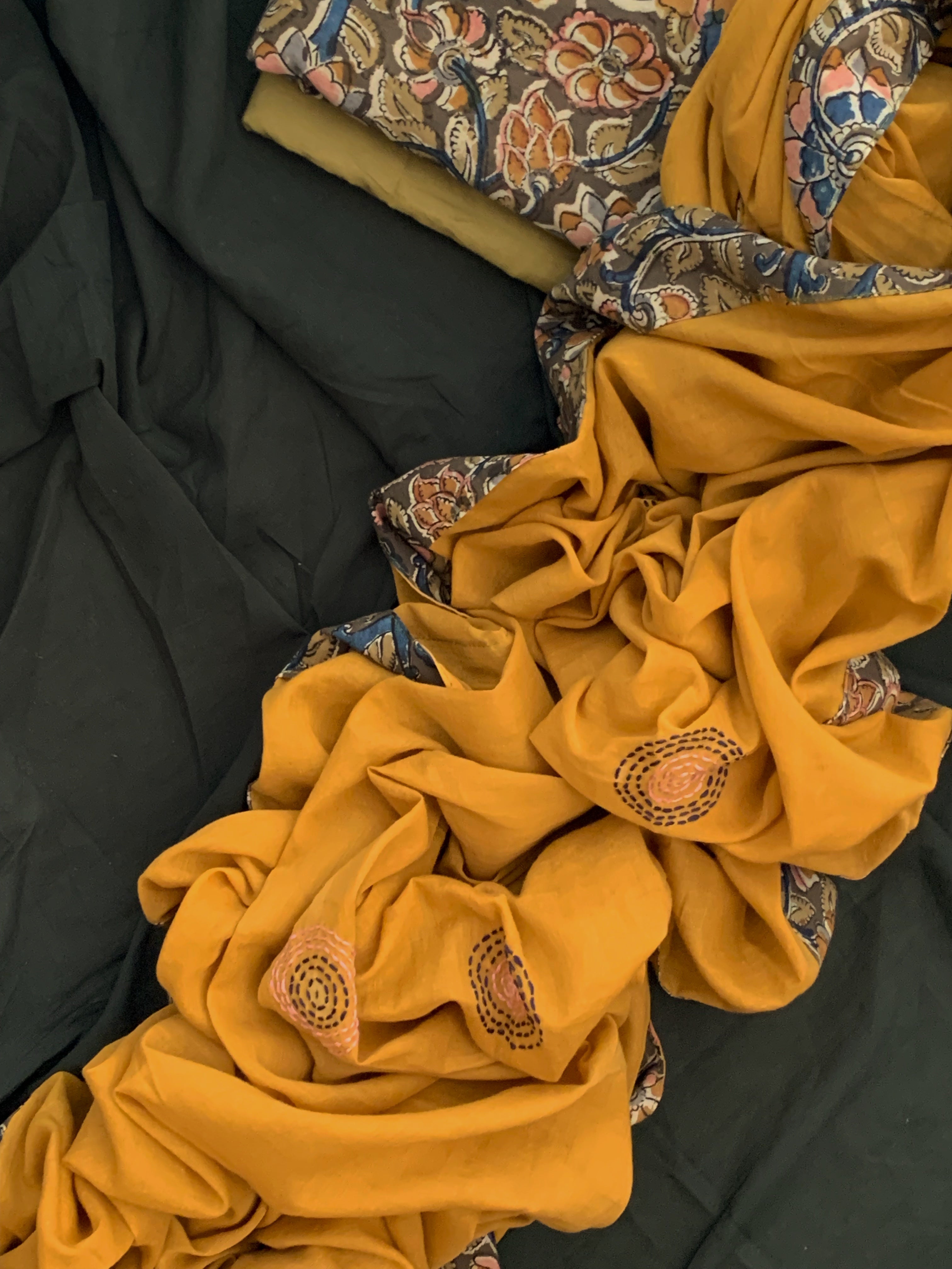Handblock Kalamkari Cotton Mul Dupatta Suit